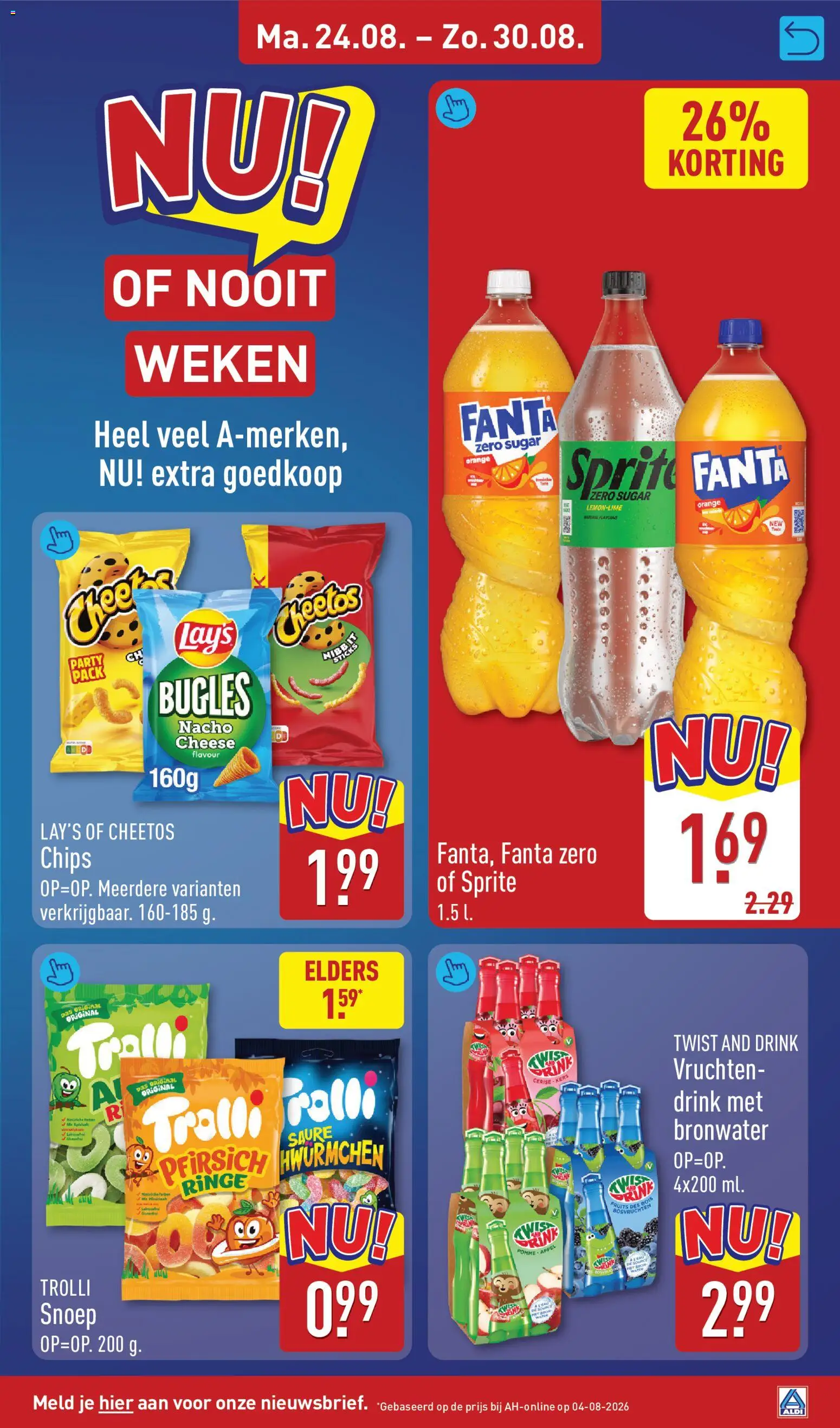 {H1} | Pagina: 23 | Producten: Fanta, Bosvruchten, Water, Bronwater