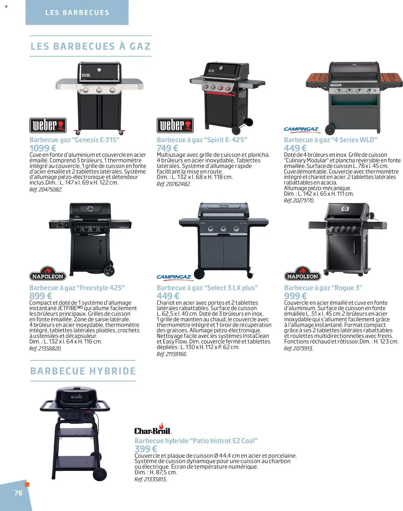 {H1} | Page: 76 | Produits: Couvercle, Barbecue, Chariot, Portes