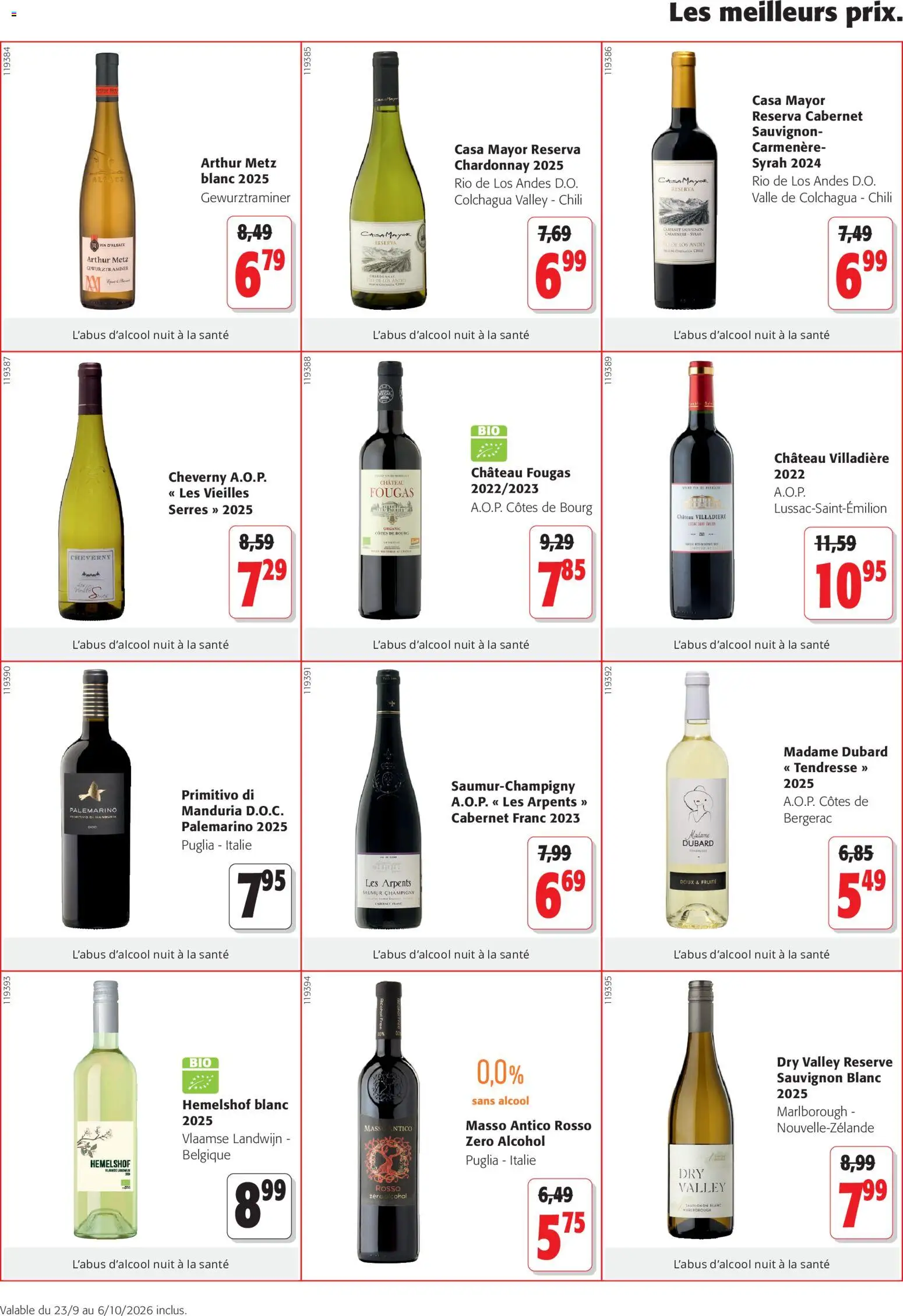 {H1} | Page: 6 | Produits: Cabernet Sauvignon, Alcool, Arthur Metz, Vin