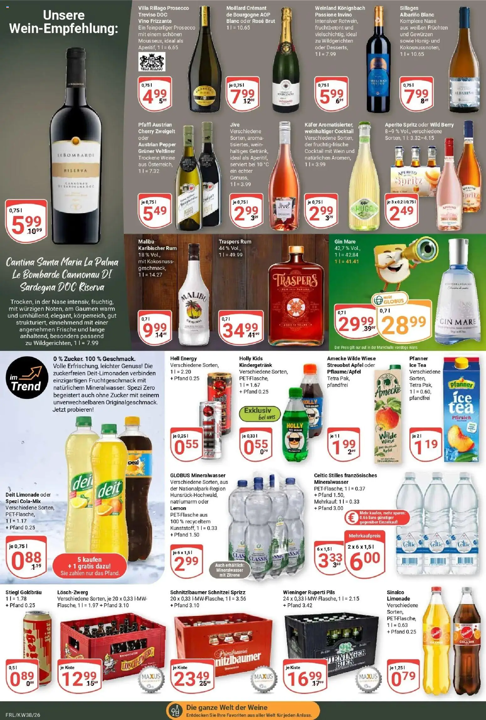 Globus Prospekt Freilassing (ab 14.09.2026) » Angebote online | Seite: 18 | Produkte: Bier, Limonade, Zucker, Pfirsich