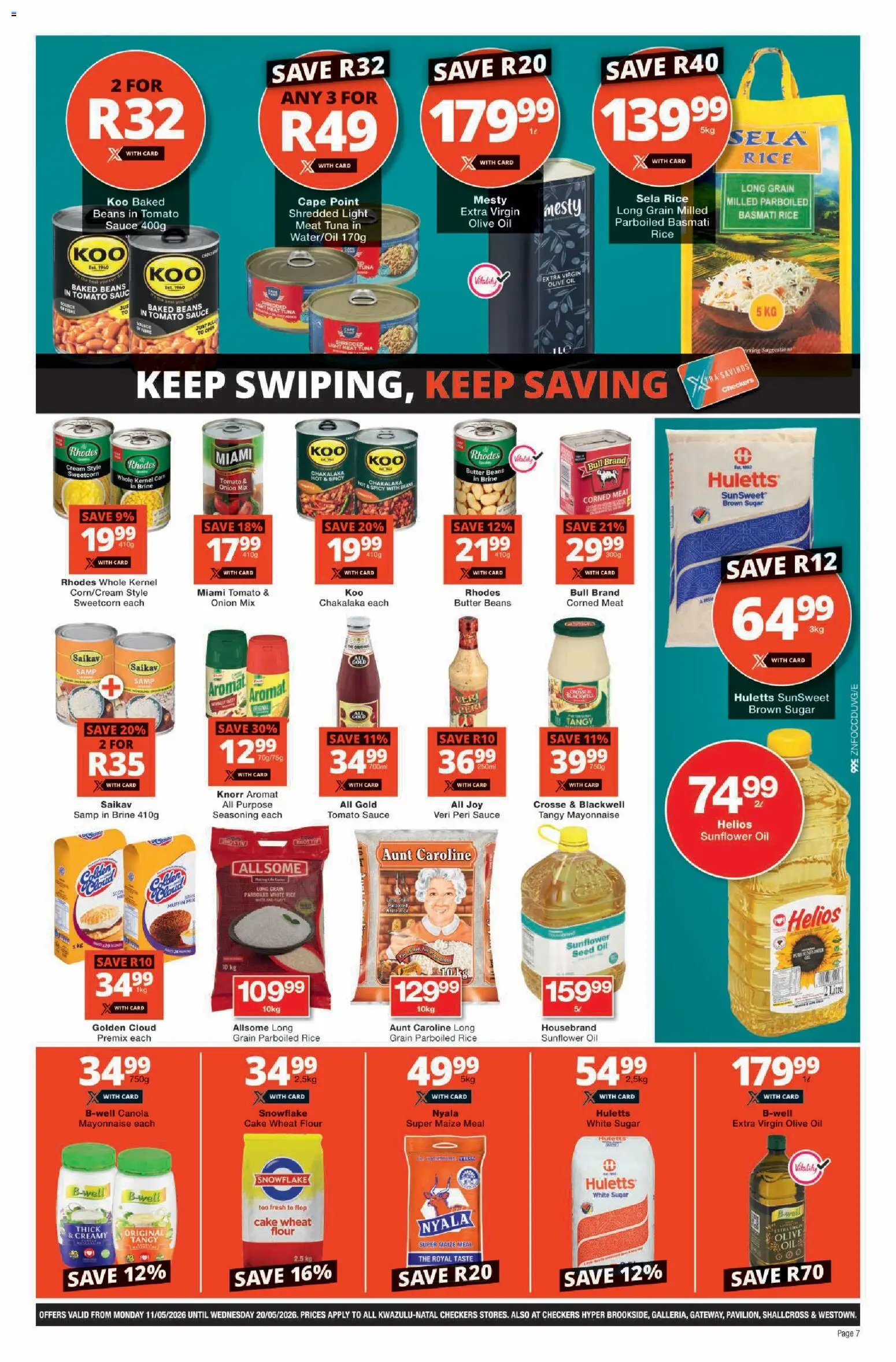 New Checkers catalogue – valid from 11.05.2026 | Page: 7 | Products: Flour, Beans, Rice, Cream