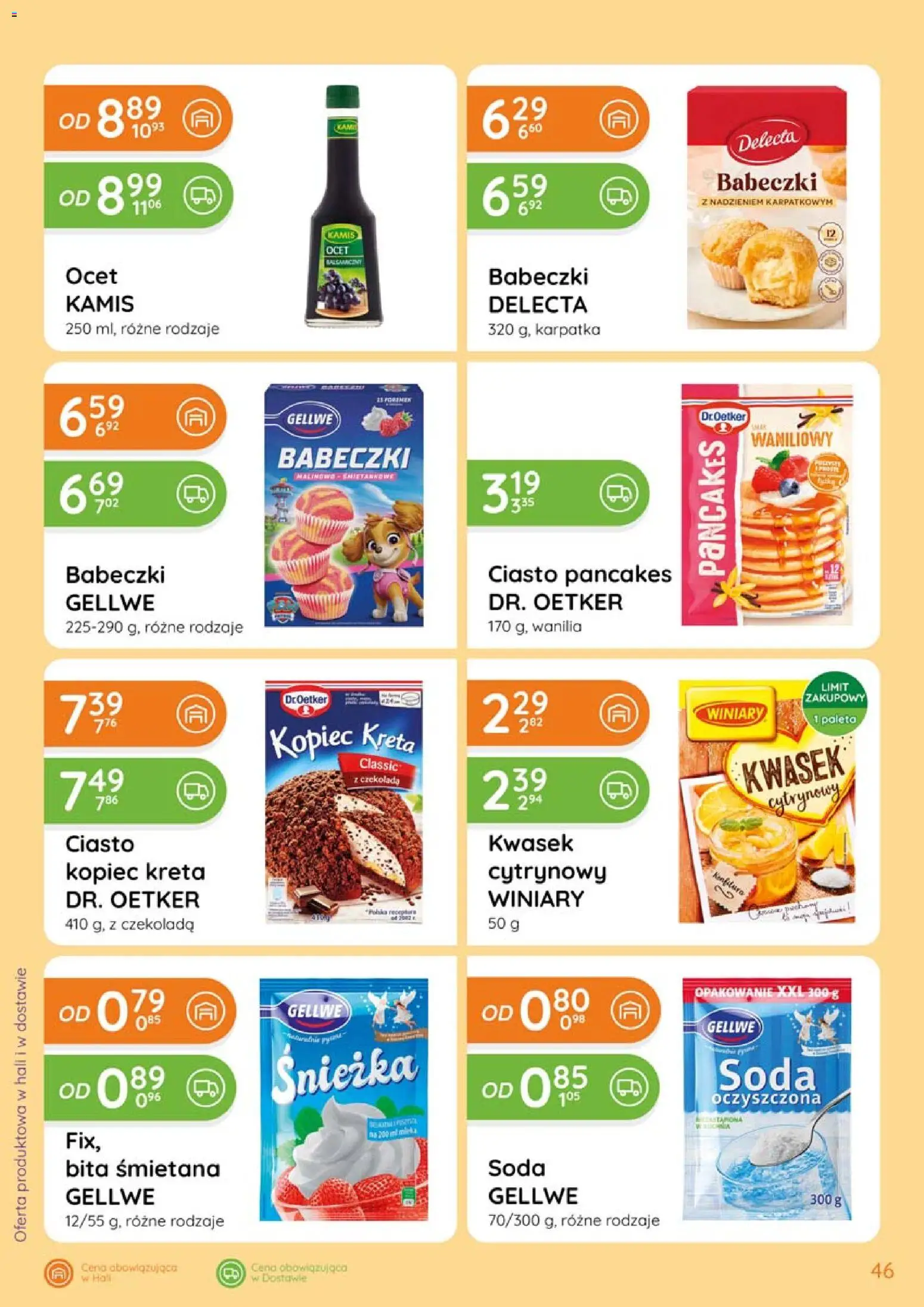 Eurocash gazetka od 20.08.2026 | Strona: 46 | Produkty: Kopiec Kreta, Śnieżka, Śmietana, Wanilia