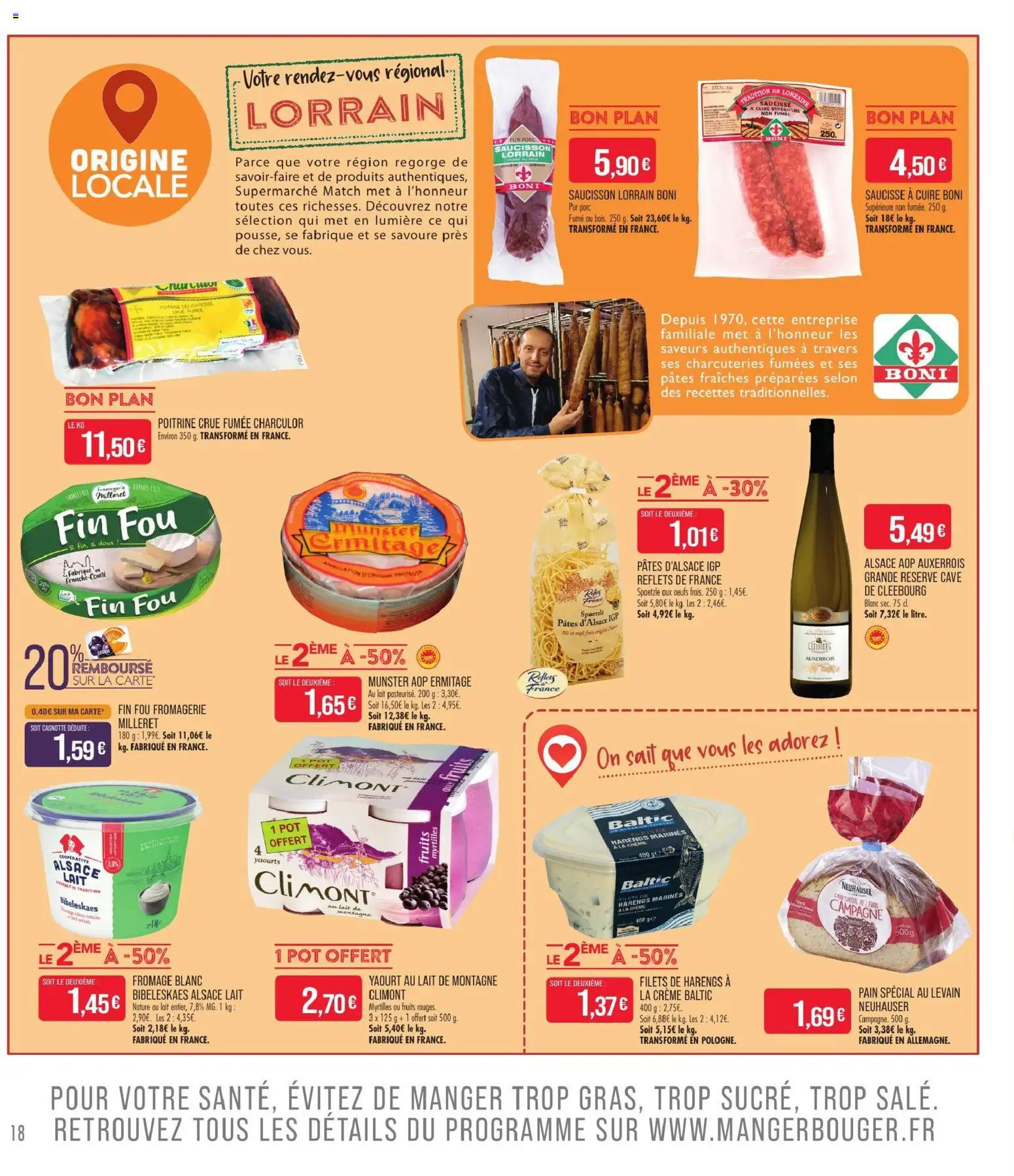 {H1} | Page: 18 | Produits: Myrtilles, Pain, Alsace Lait, Spaetzle