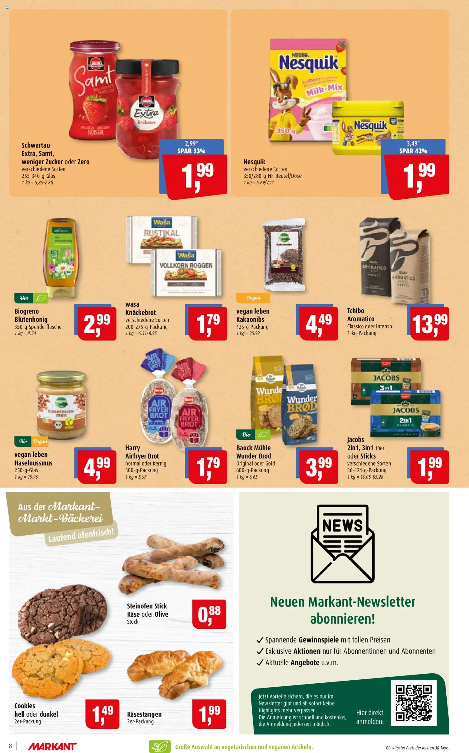 Markant Prospekt – gültig ab 15.06.2026 | Seite: 8 | Produkte: Mühle, Bäckerei, Käse, Zucker