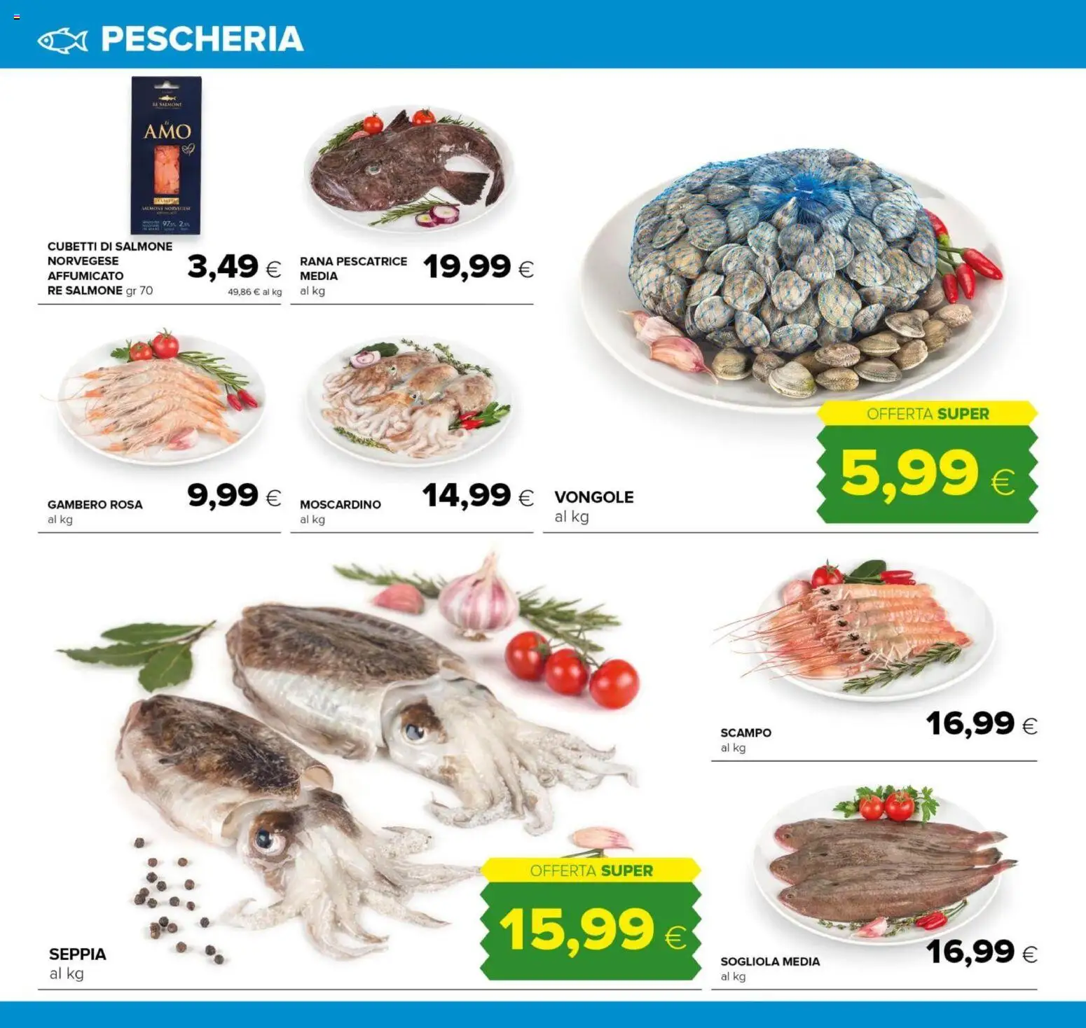 Volantino Oasi del 21.05.2026 | Pagina: 14 | Prodotti: Salmone, Sogliola, Vongole, Rana pescatrice