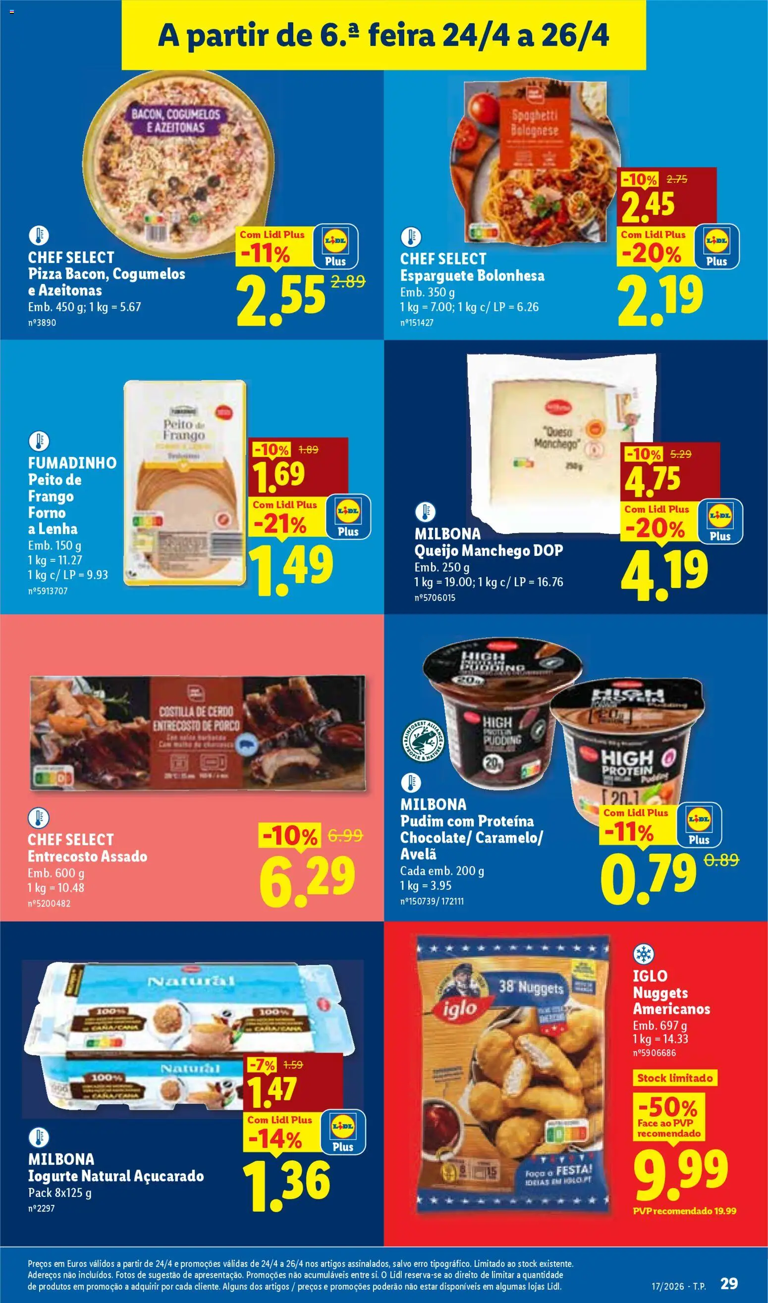 Lidl folheto │ válido de 20.04.2026 | Página: 29 | Produtos: Iogurte, Pizza, Cogumelos, Nuggets