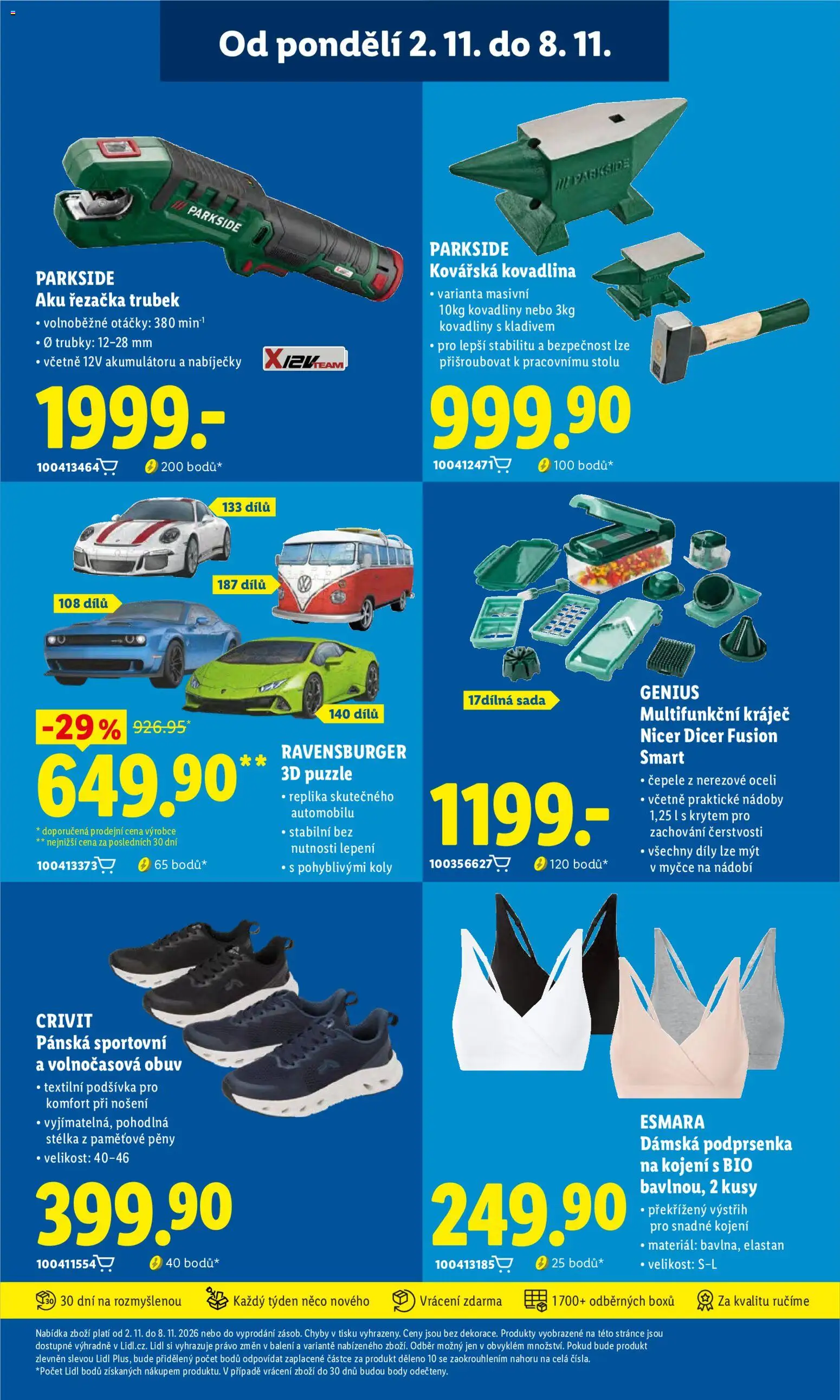 Lidl leták - Spotřební zboží od 02.11.2026 | Strana: 5 | Produkty: Nicer Dicer, Nádobí, Obuv, Body