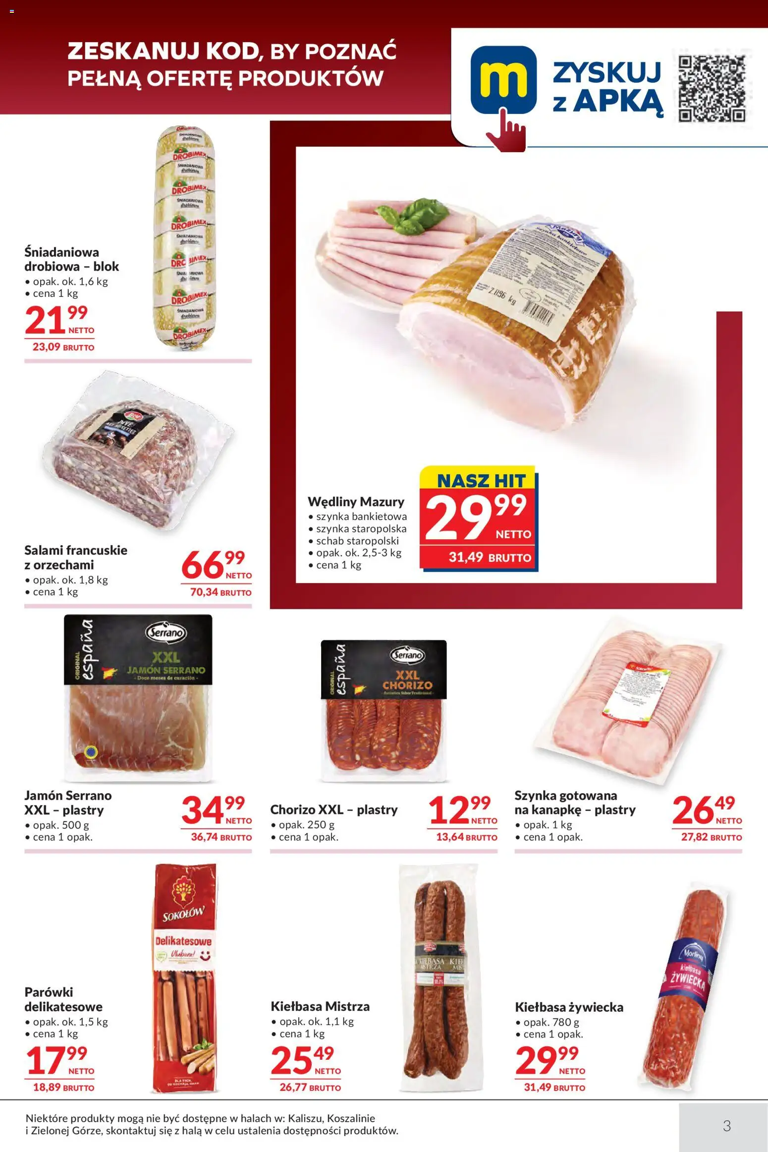 Makro gazetka - Oferta dla Gastronomii od 13.10.2026 | Strona: 3 | Produkty: Schab, Szynka, Salami, Szynka gotowana
