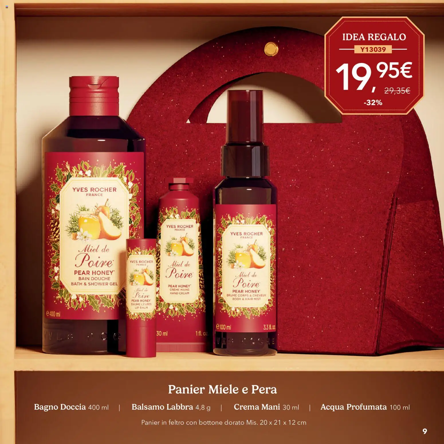 Volantino Yves Rocher del 20/10/2026 | Pagina: 9 | Prodotti: Crema, Pera, Miele, Doccia