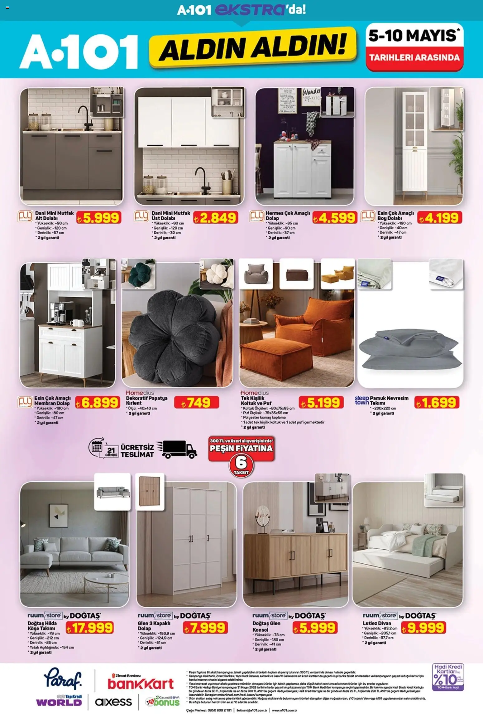 A101 - Katalog Aldın Aldın - 07.05.2026 tarihinden itibaren geçerlidir | Sayfa: 17 | Ürünler: Yatak, Koltuk, Divan, Nevresim