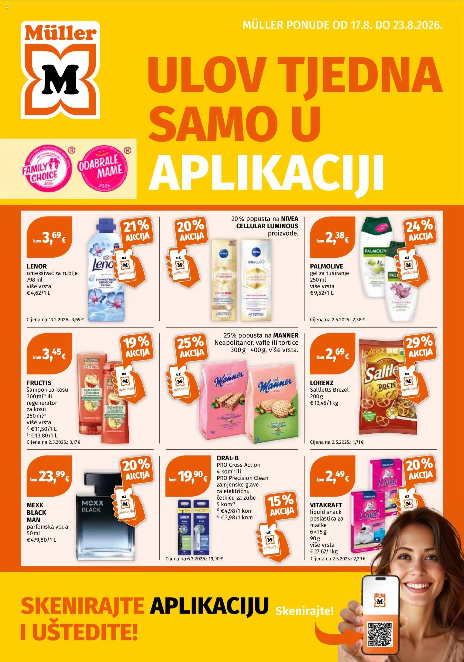Müller katalog | vrijedi od 17.08.2026 | Stranica: 1 | Proizvodi: Šampon, Omekšivač, Voda, Nivea