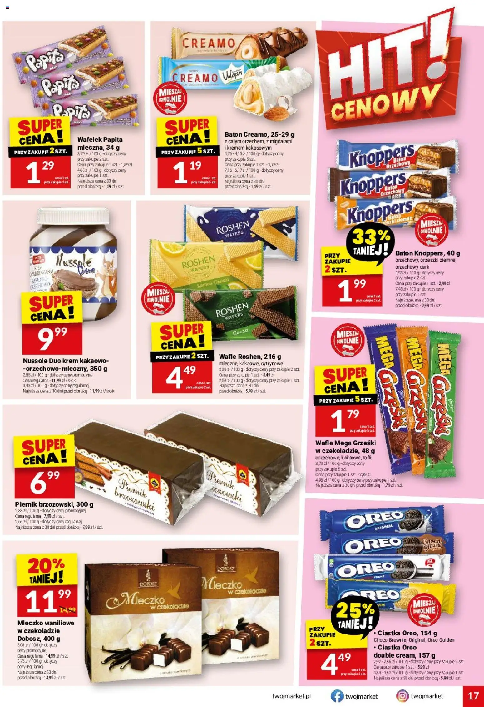 Twój Market gazetka od 09.09.2026 | Strona: 17 | Produkty: Wafle, Piernik, Oreo, Ciastka