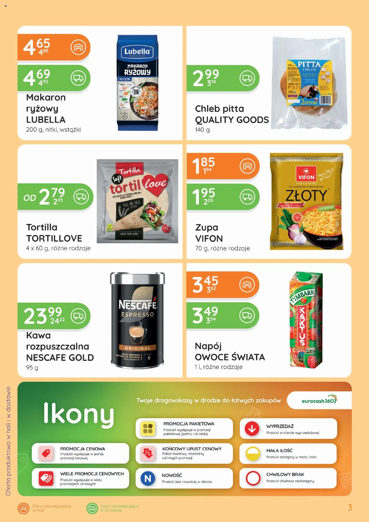 Eurocash gazetka - Smaki Świata od 13.08.2026 | Strona: 3 | Produkty: Tymbark, Tortilla, Kawa, Owoce