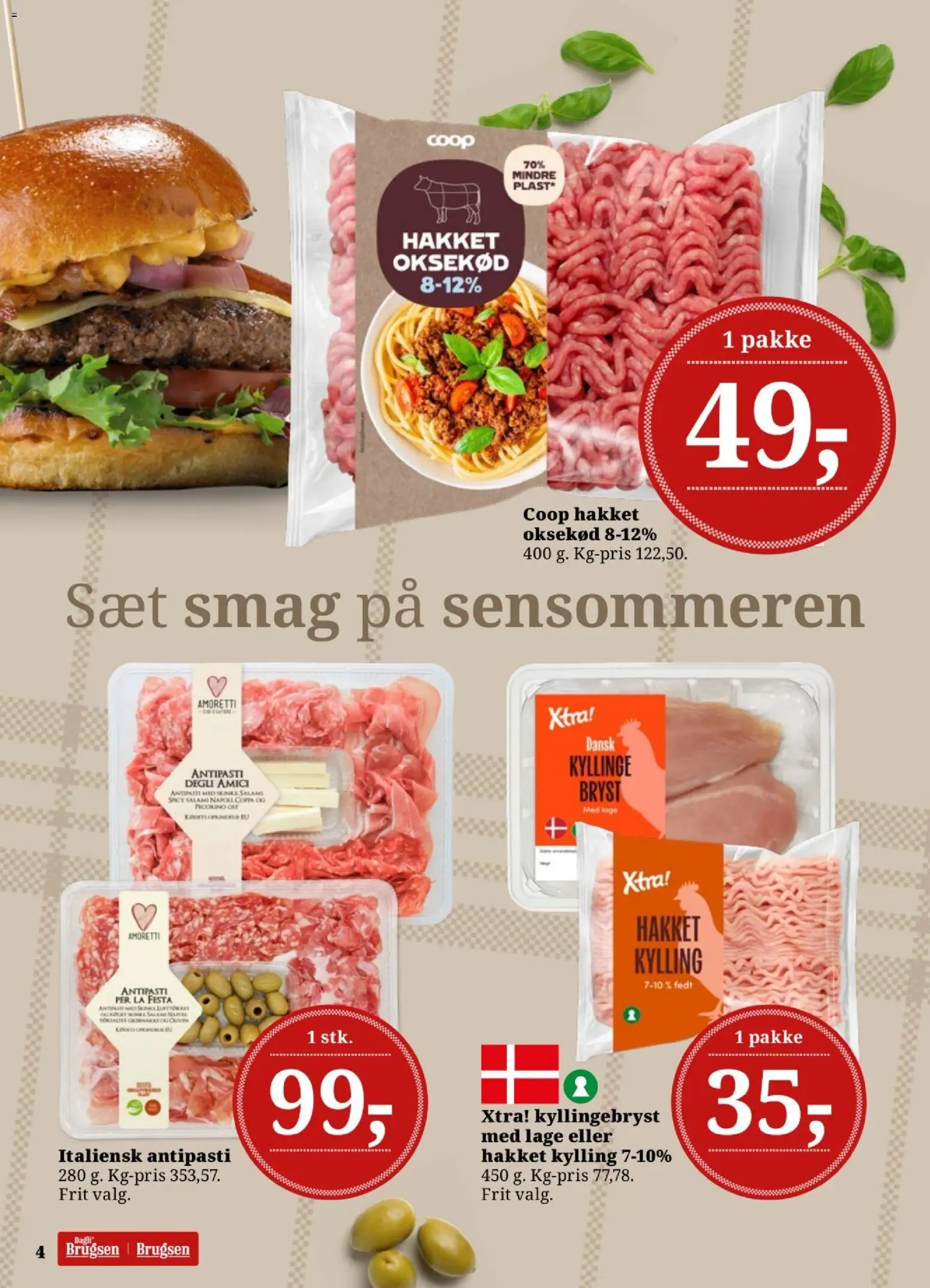Dagli'Brugsen tilbudsavis – gyldig fra 14/08/2026 | Side: 4 | Produkter: Salami, Skinke, Oksekød