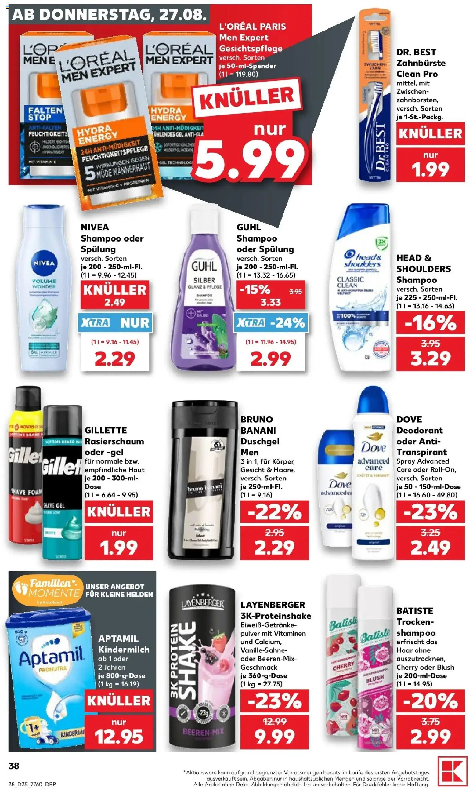 Prospekt Kaufland ab 24.08.2026 » Angebote Online zum Blättern | Seite: 49 | Produkte: Shampoo, Duschgel, Zahnbürste, Blush