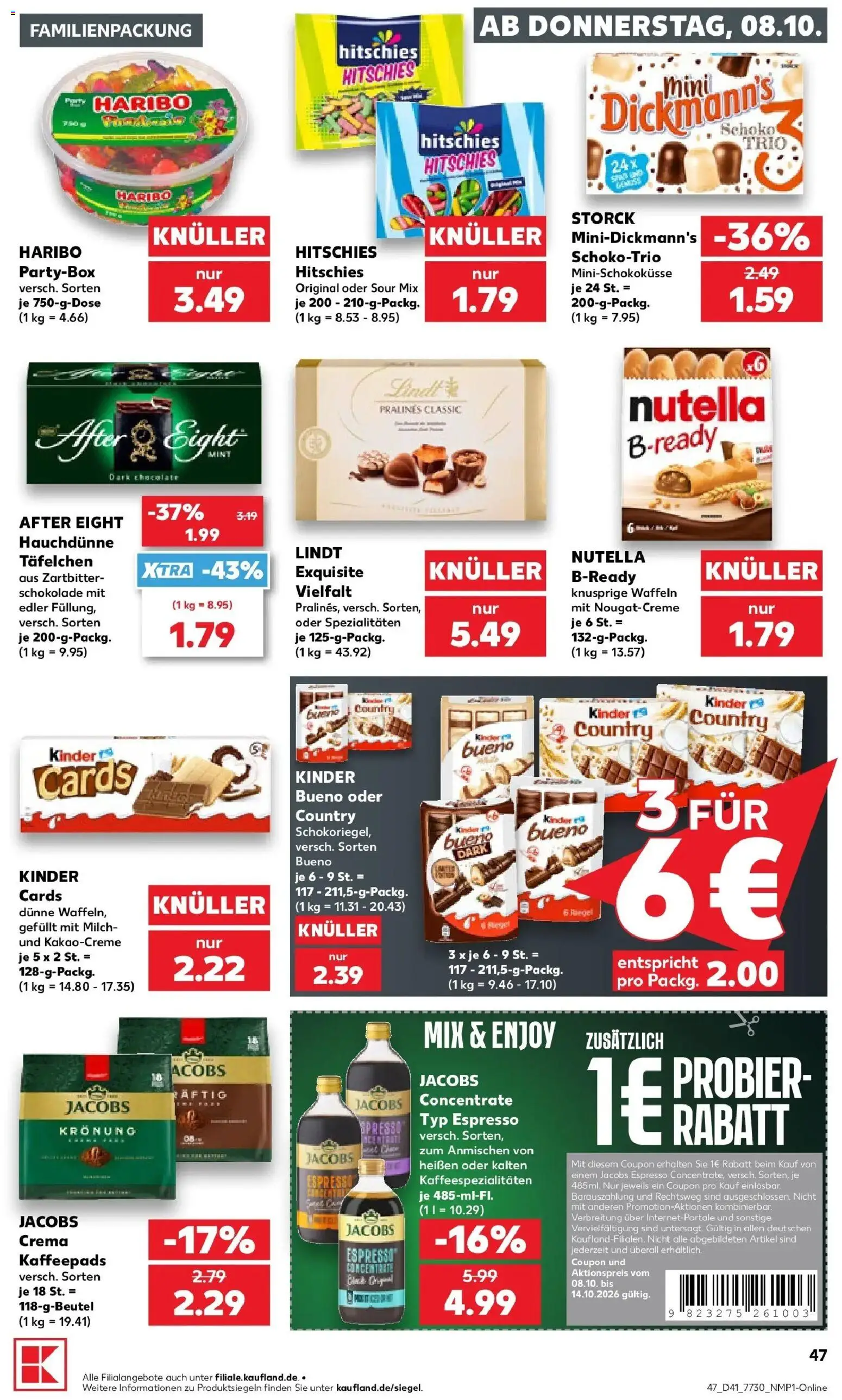 Prospekt Kaufland ab 05.10.2026 » Angebote Online zum Blättern | Seite: 57 | Produkte: Haribo, Schokolade, Spezialitäten, Kinder bueno