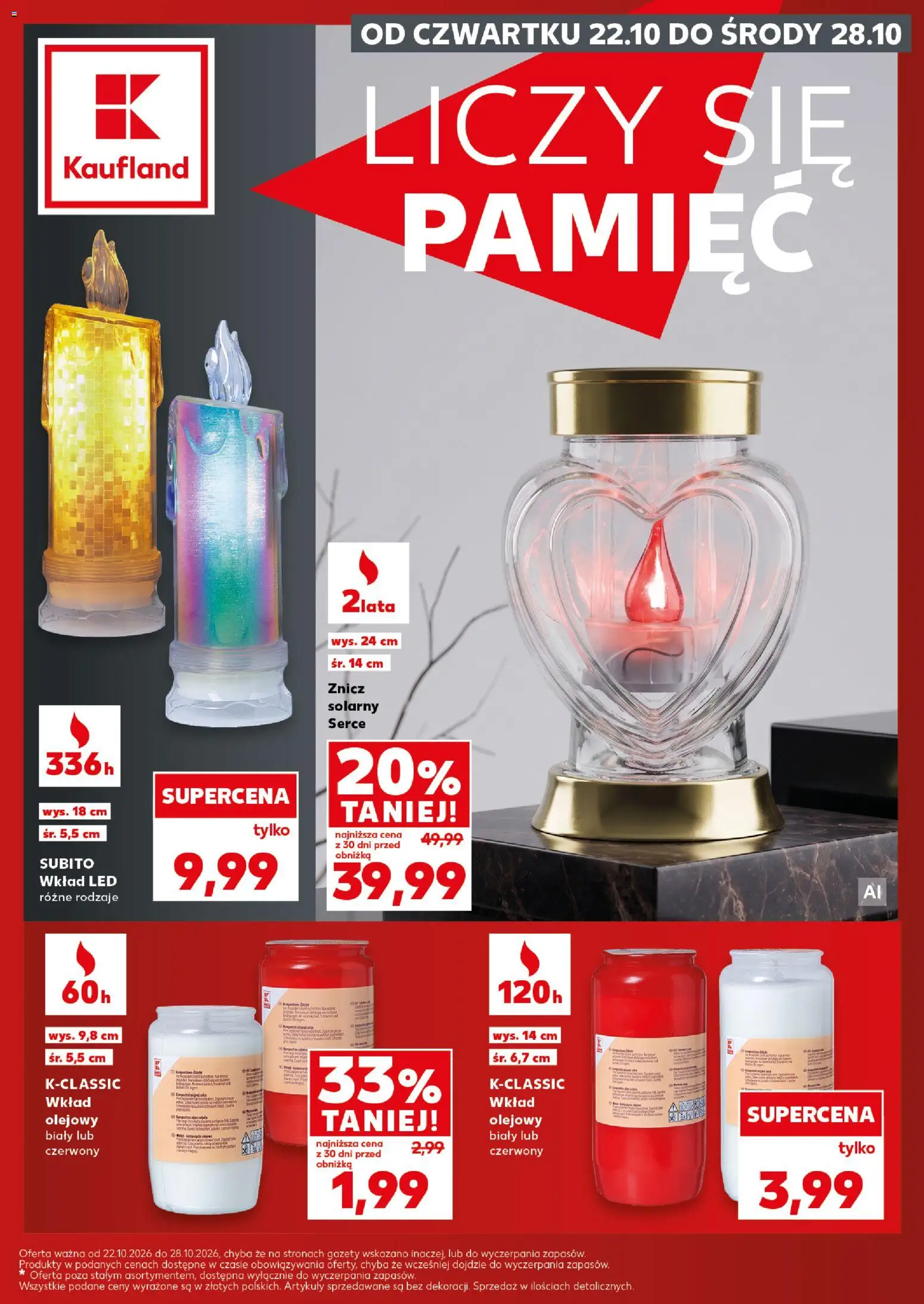 Kaufland Polsko leták - Katalog znicze od 22.10.2026 | Strana: 1 | Produkty: LED