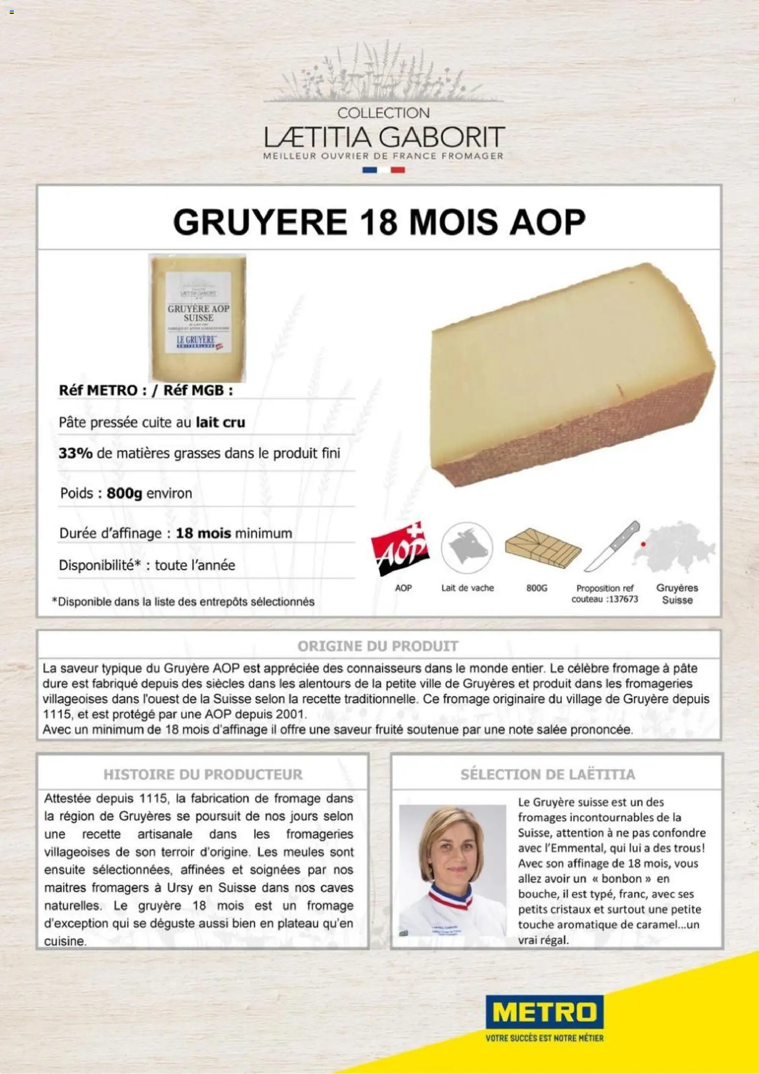 {H1} | Page: 18 | Produits: Couteau, Plateau, Lait, Fromage