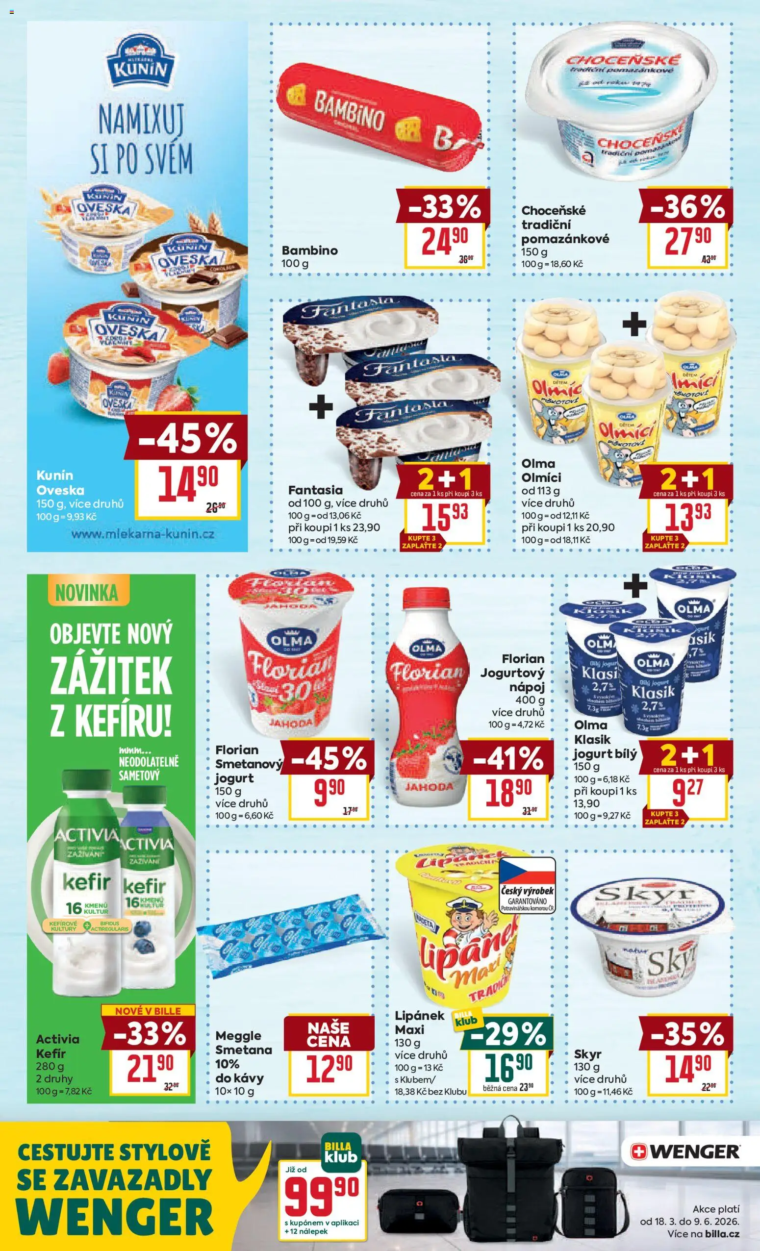 Billa Velký leták od 07.04.2026 | Strana: 20 | Produkty: Kefír, Lipánek, Smetanový jogurt, Skyr