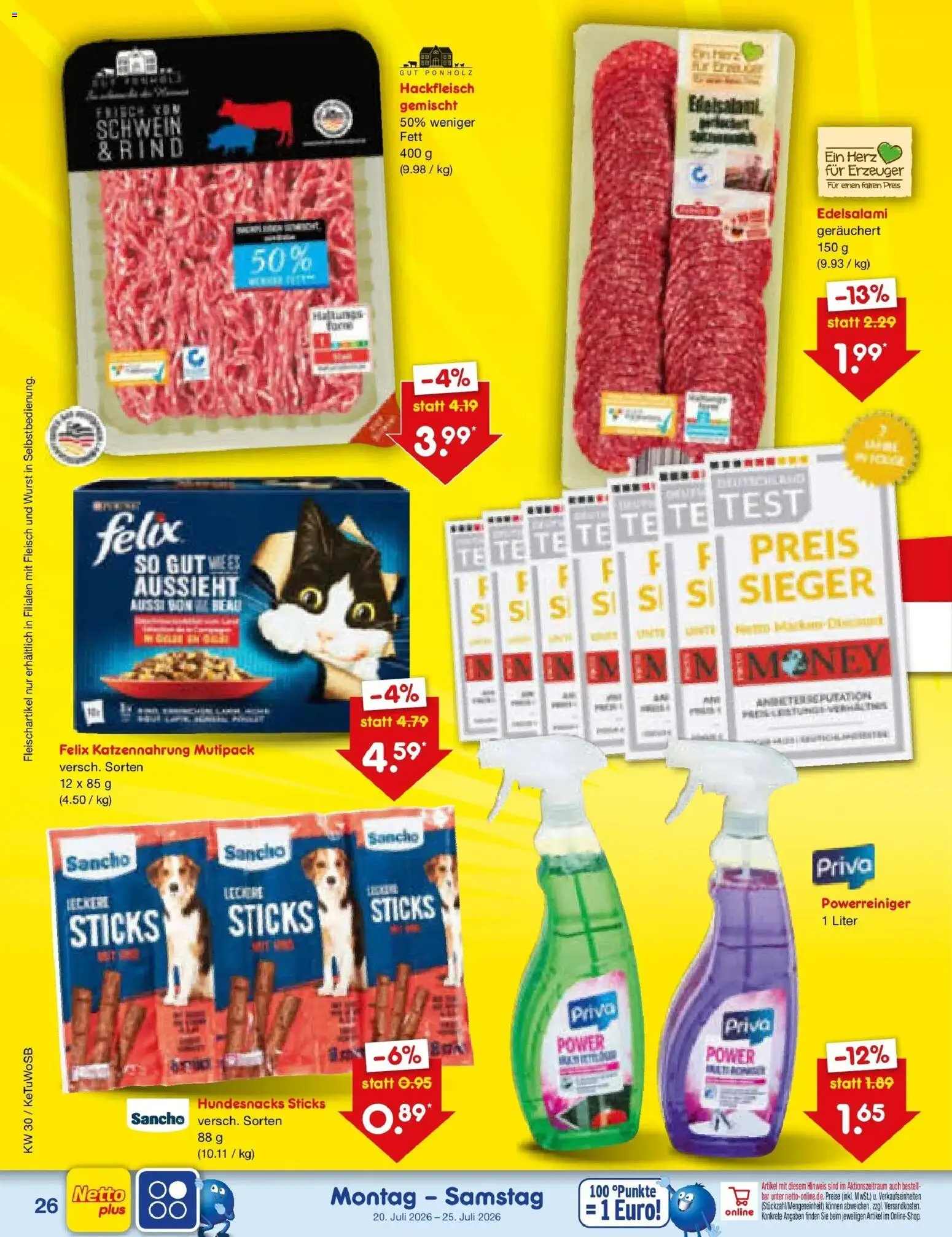 Netto Marken-Discount Prospekt Kruft – gültig ab 20.07.2026 | Seite: 42 | Produkte: Wurst, Fleisch, Hackfleisch