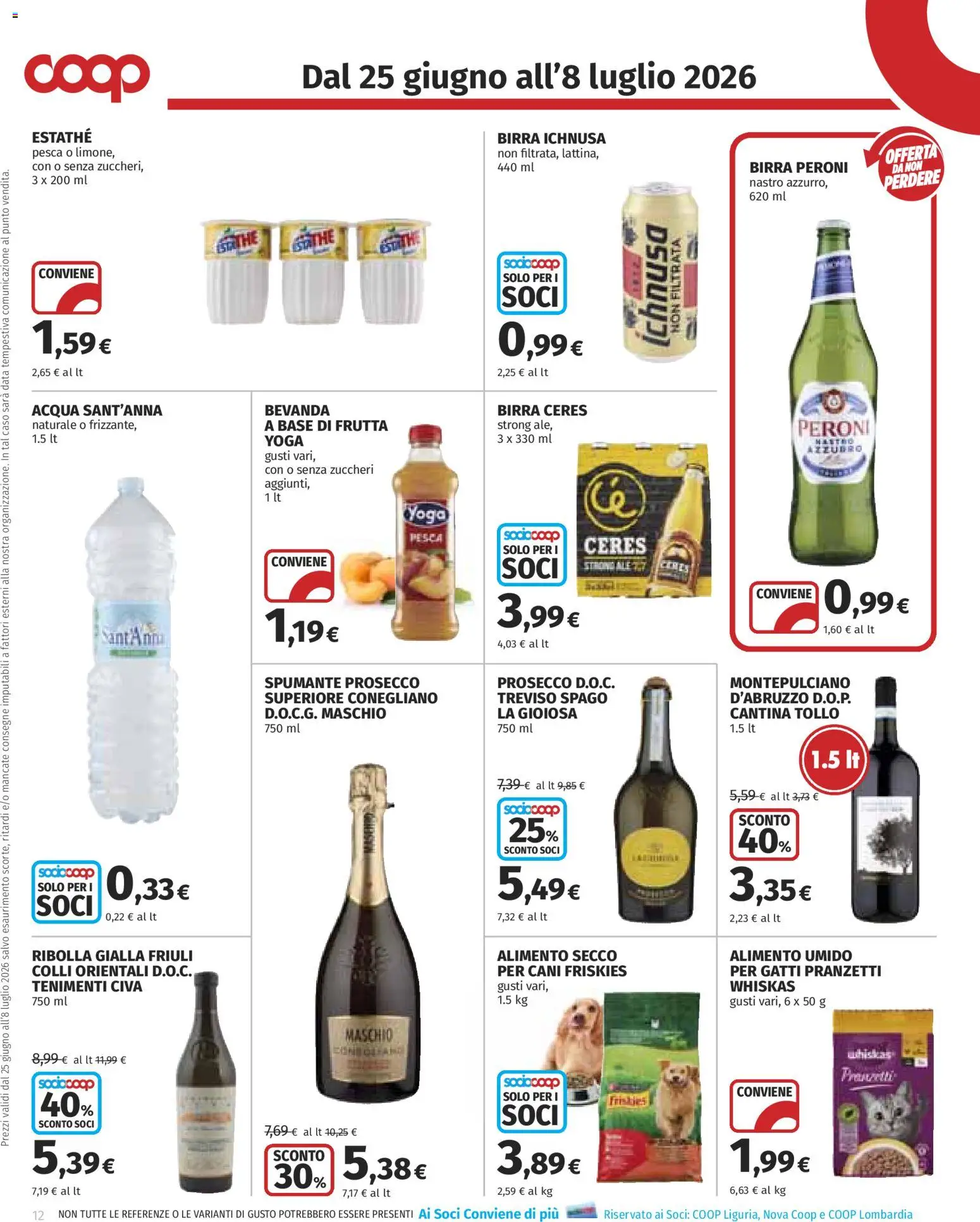 Volantino COOP del 25/06/2026 | Pagina: 12 | Prodotti: Prosecco, Frutta, Ceres, Spumante