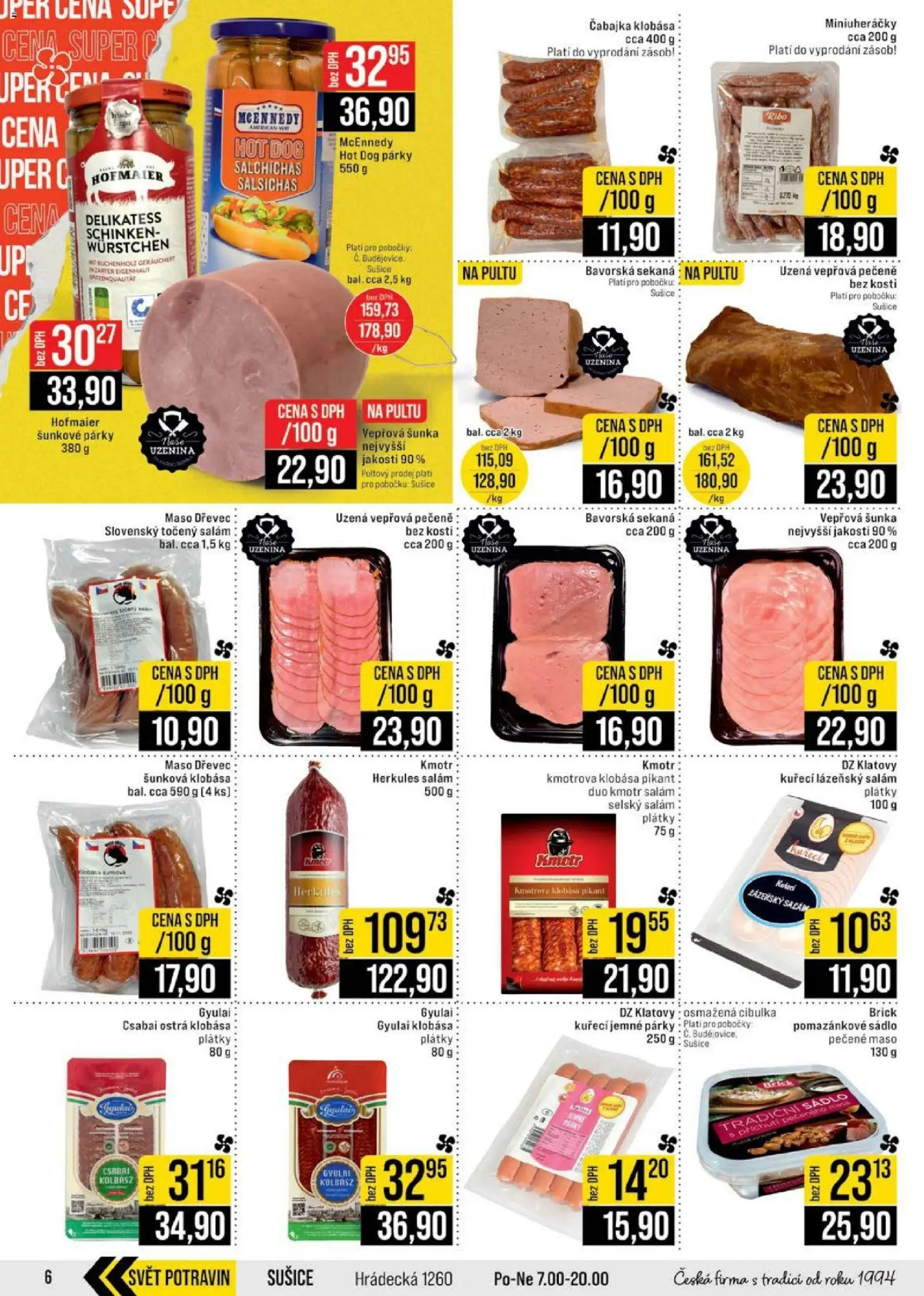Jip leták - Cash & Carry od 22.04.2026 | Strana: 6 | Produkty: Sekaná, Klobása, Točený salám, Maso