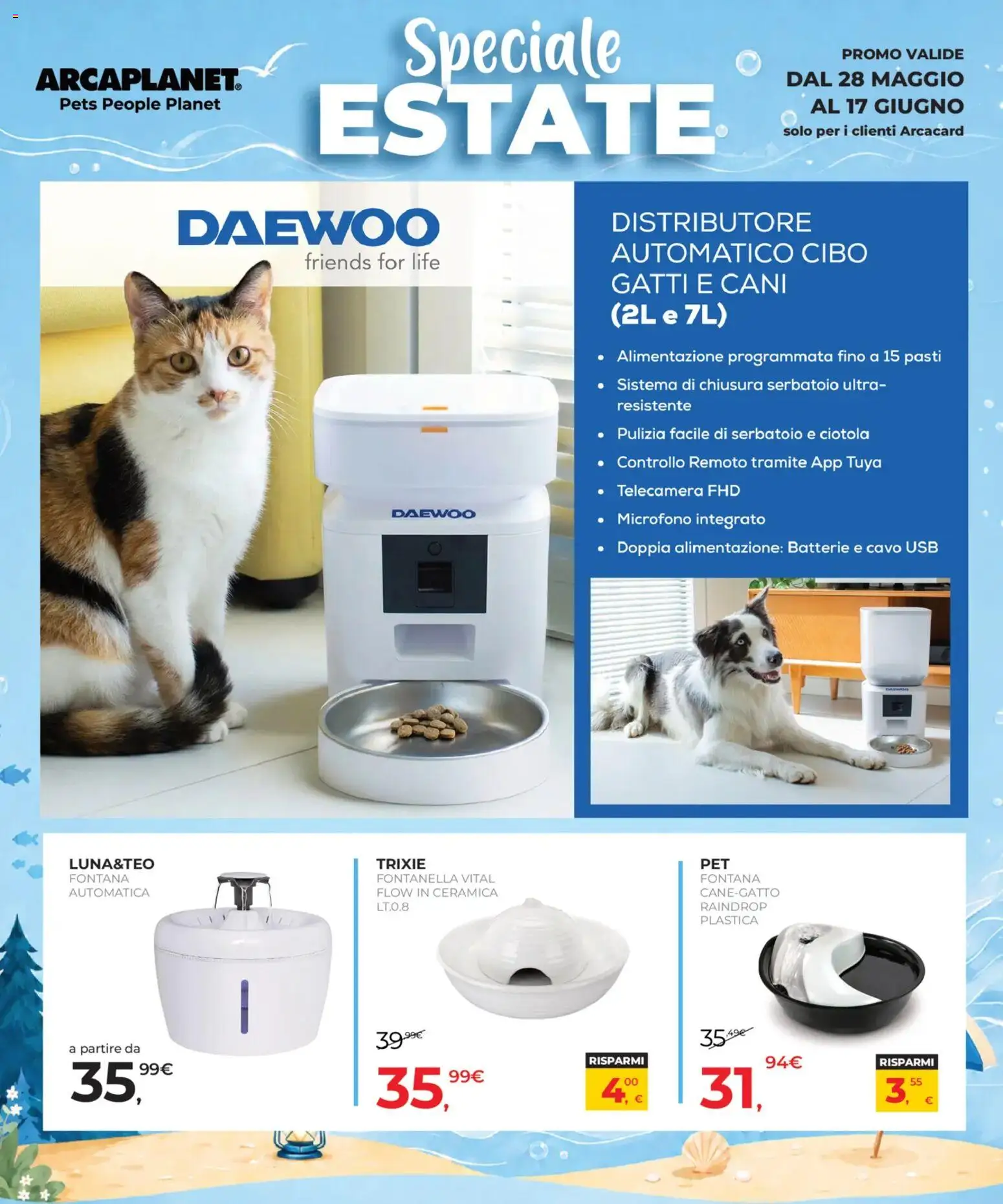 Volantino Arcaplanet del 28.05.2026 | Pagina: 34 | Prodotti: Cavo, Microfono, USB, Ciotola