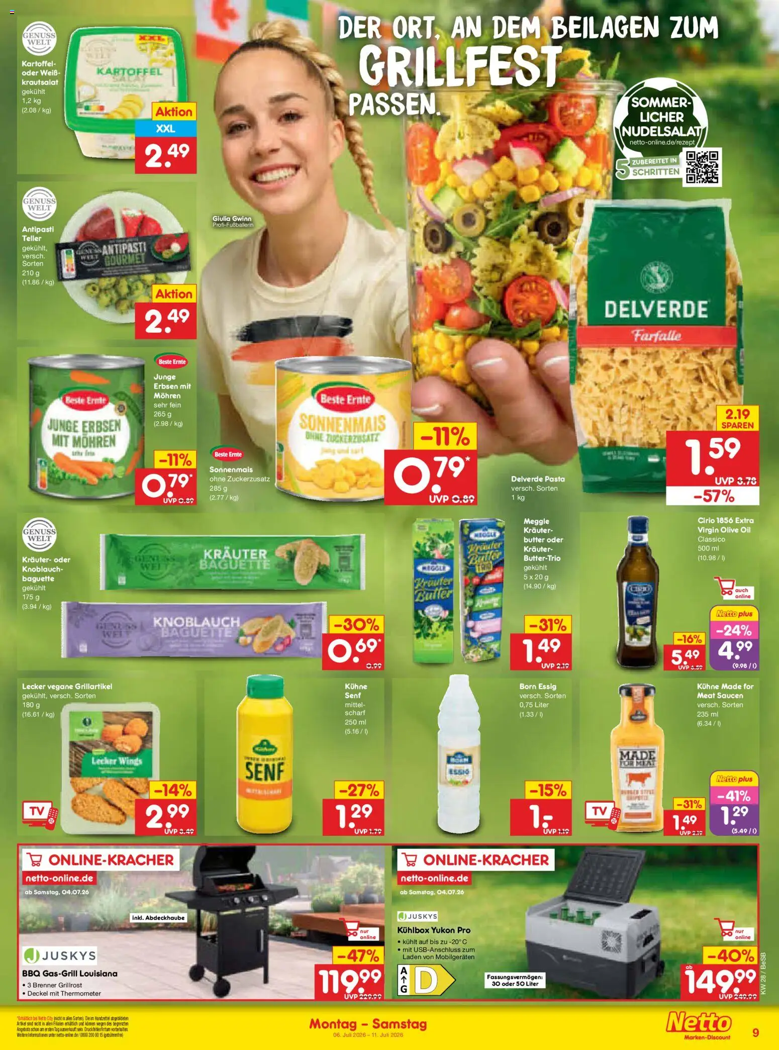 Netto Marken-Discount Prospekt – gültig ab 06.07.2026 | Seite: 13 | Produkte: Thermometer, Butter, Knoblauch, Pasta