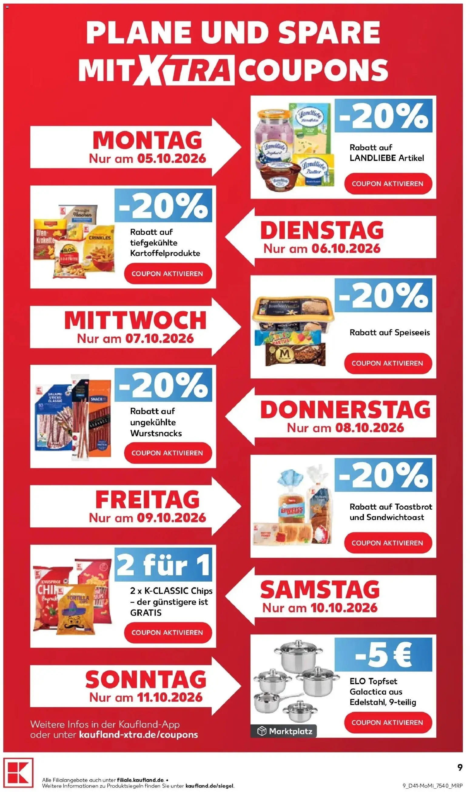 Prospekt Kaufland ab 05.10.2026 » Angebote Online zum Blättern | Seite: 9 | Produkte: Toastbrot, Chips