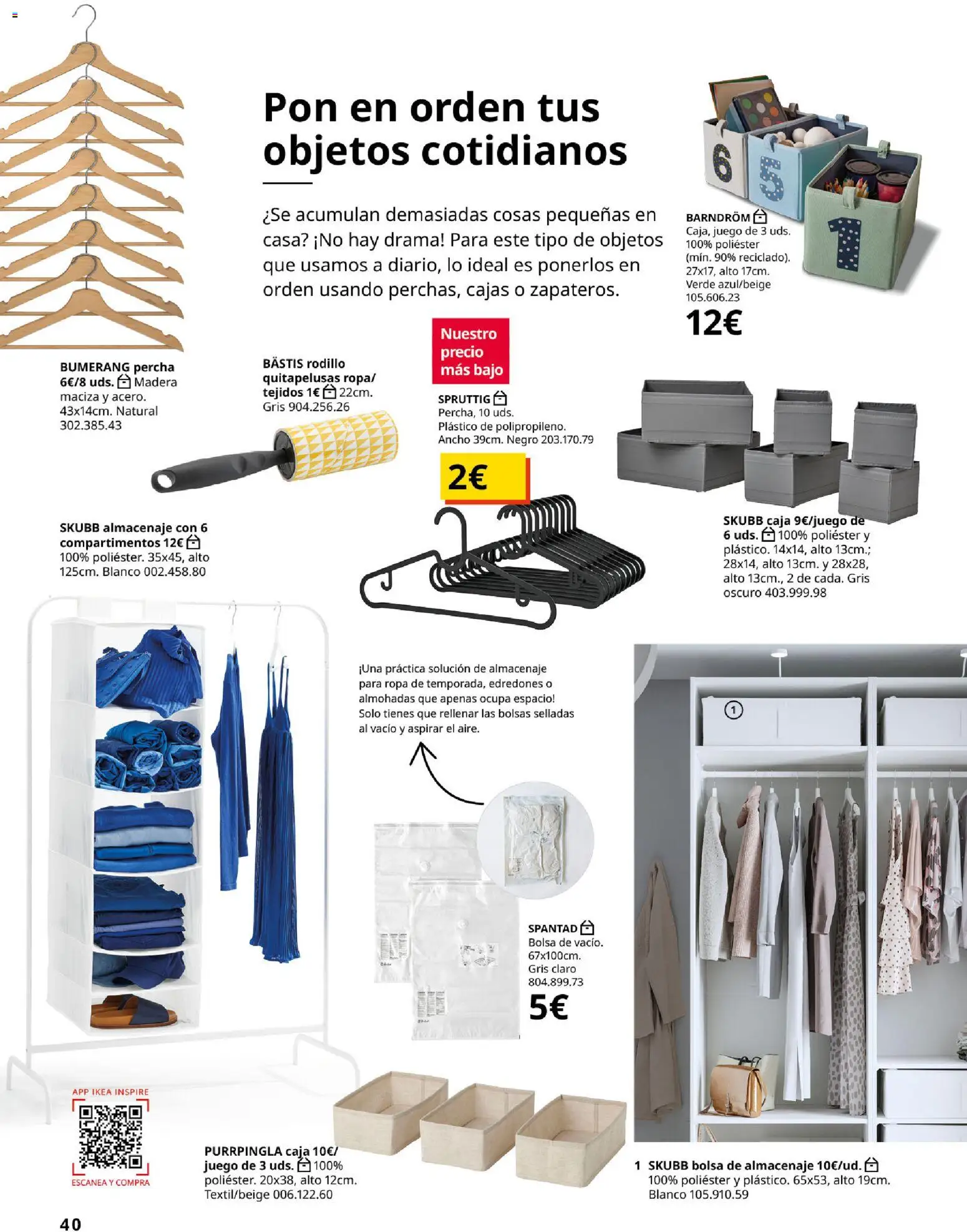 IKEA - Domitorios │ válido desde el 01/09/2026 | Página: 40 | Productos: Ropa, Bolsa, Quitapelusas, Caja
