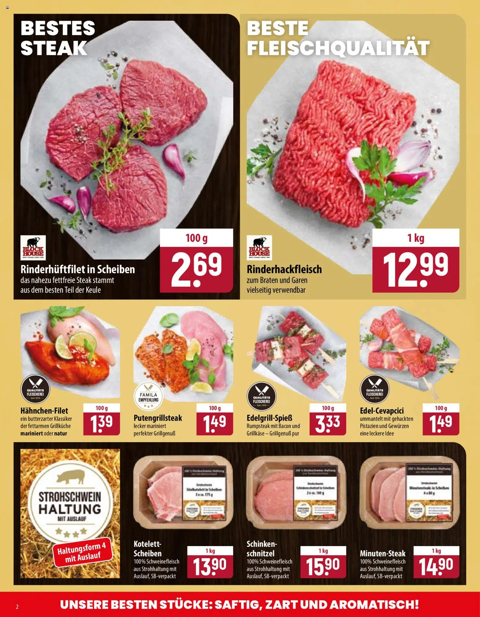 Famila Prospekt – gültig ab 22.06.2026 | Seite: 2 | Produkte: Rumpsteak, Schnitzel, Pistazien, Steak