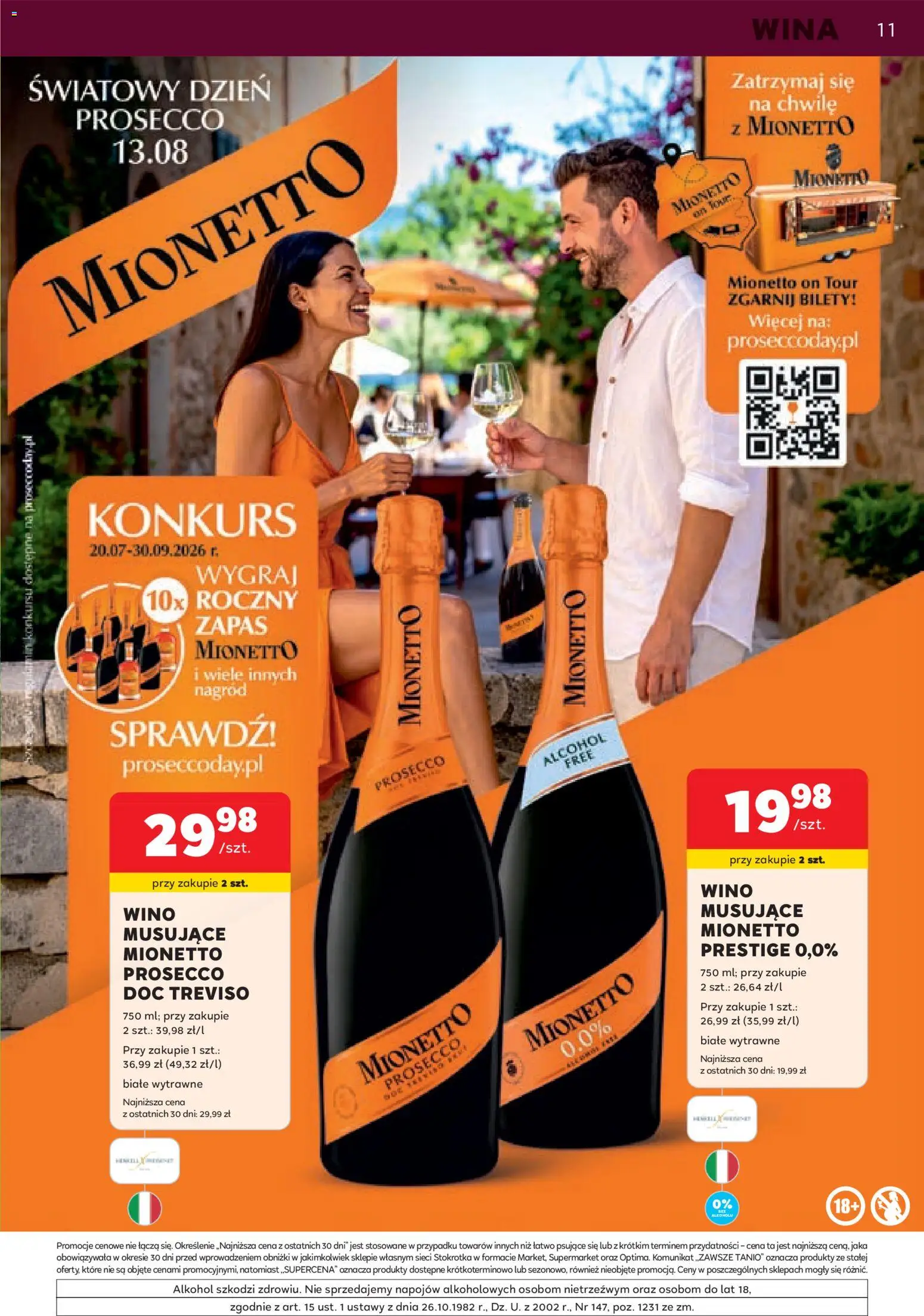 Stokrotka gazetka - Oferta alkoholowa od 06.08.2026 | Strona: 11 | Produkty: Stokrotka, Wino, Alkohol, Prosecco