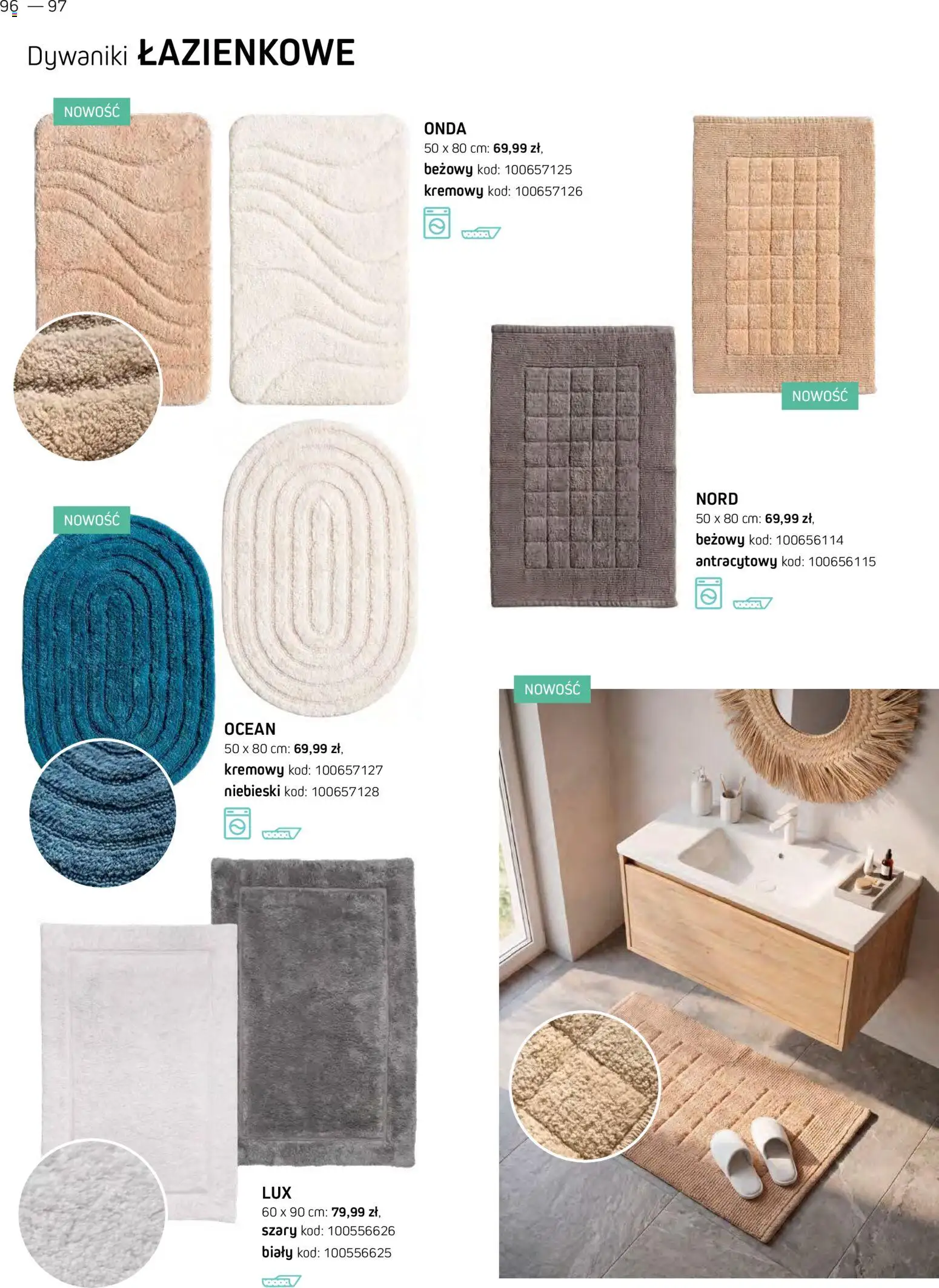 Komfort gazetka - Katalog dywanów od 07.10.2026 | Strona: 96 | Produkty: Dywaniki, Dywaniki łazienkowe