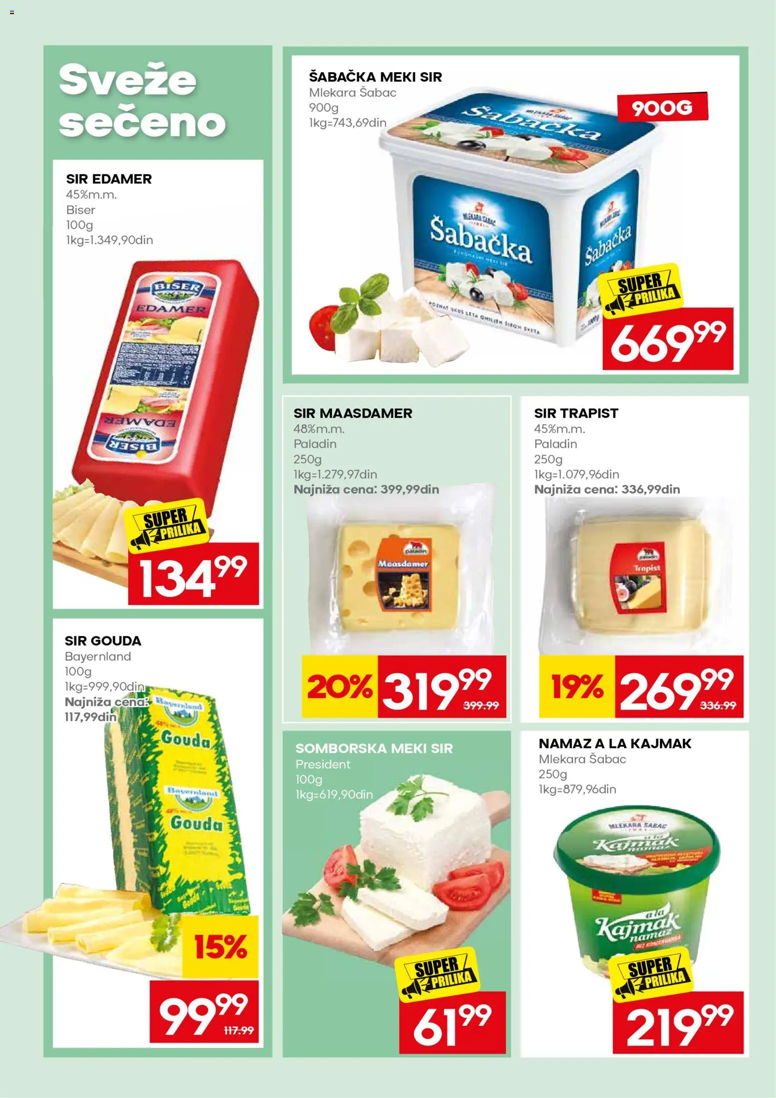 Mercator katalog - važi od 31.08.2026 | Strana: 16 | Proizvode: Namaz, Edamer, Gouda, Kajmak