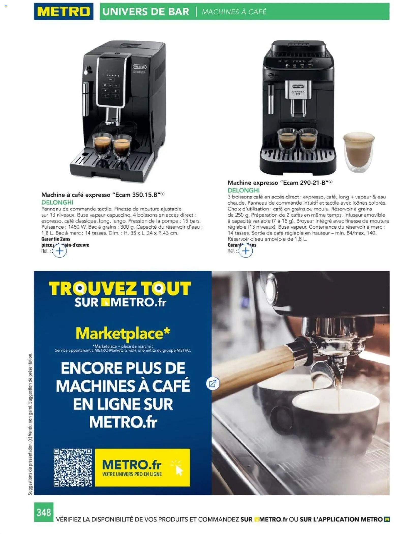 {H1} | Page: 348 | Produits: Boissons, Machine à café, Delonghi, Café