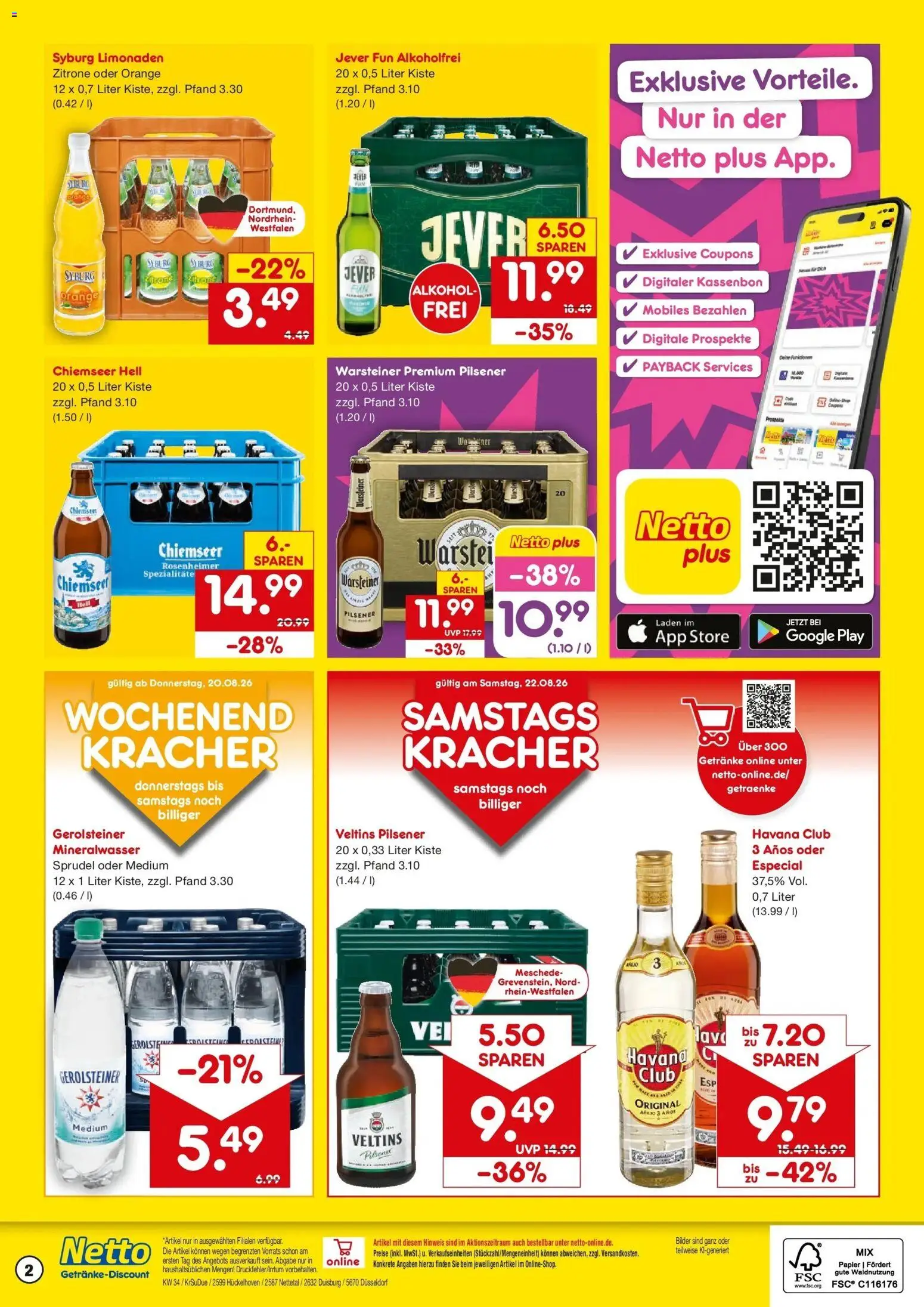 Netto Marken-Discount Prospekt Hückelhoven-Baal – gültig ab 17.08.2026 | Seite: 2 | Produkte: Havana club, Alkohol, Warsteiner, Jever