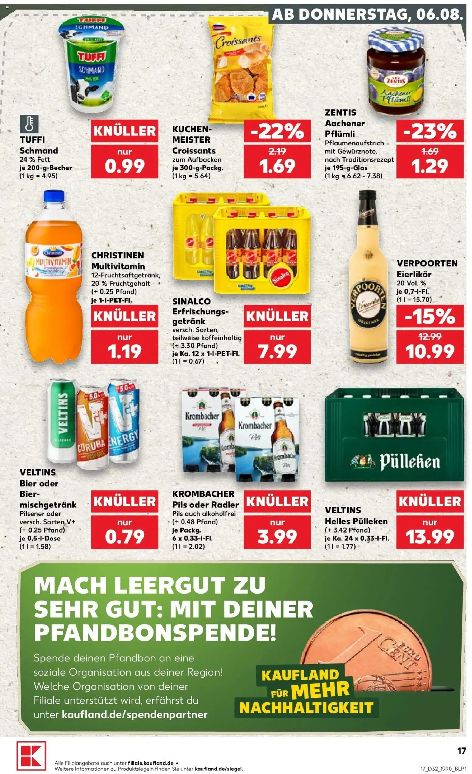Prospekt Kaufland ab 06.08.2026 » Angebote Online zum Blättern | Seite: 17 | Produkte: Sinalco, Energy, Bier, Krombacher