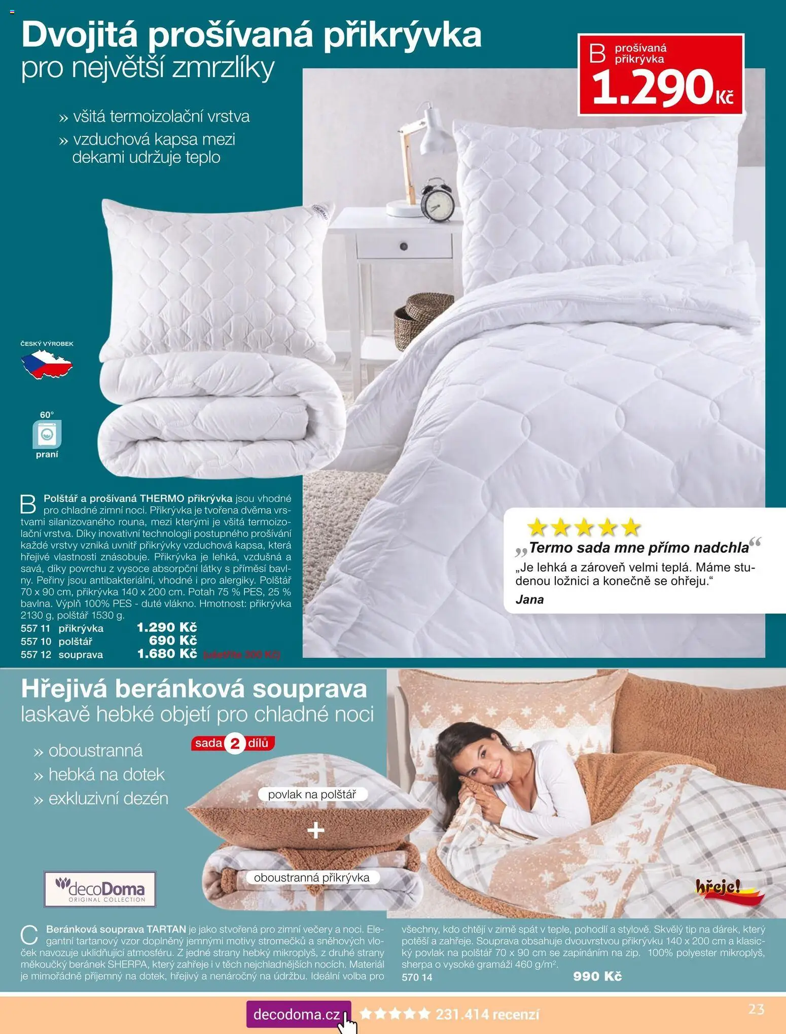 Decodoma katalog Podzim 2026 od 01.09.2026 | Strana: 23 | Produkty: Peřiny, Povlak na polštář, Přikrývka, Pes