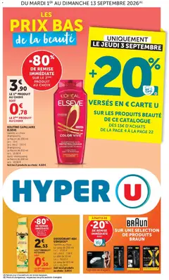 Hyper U - Prévisualisation de Hyper U - Les prix bas de la semaine valide à partir de 01/09/2026