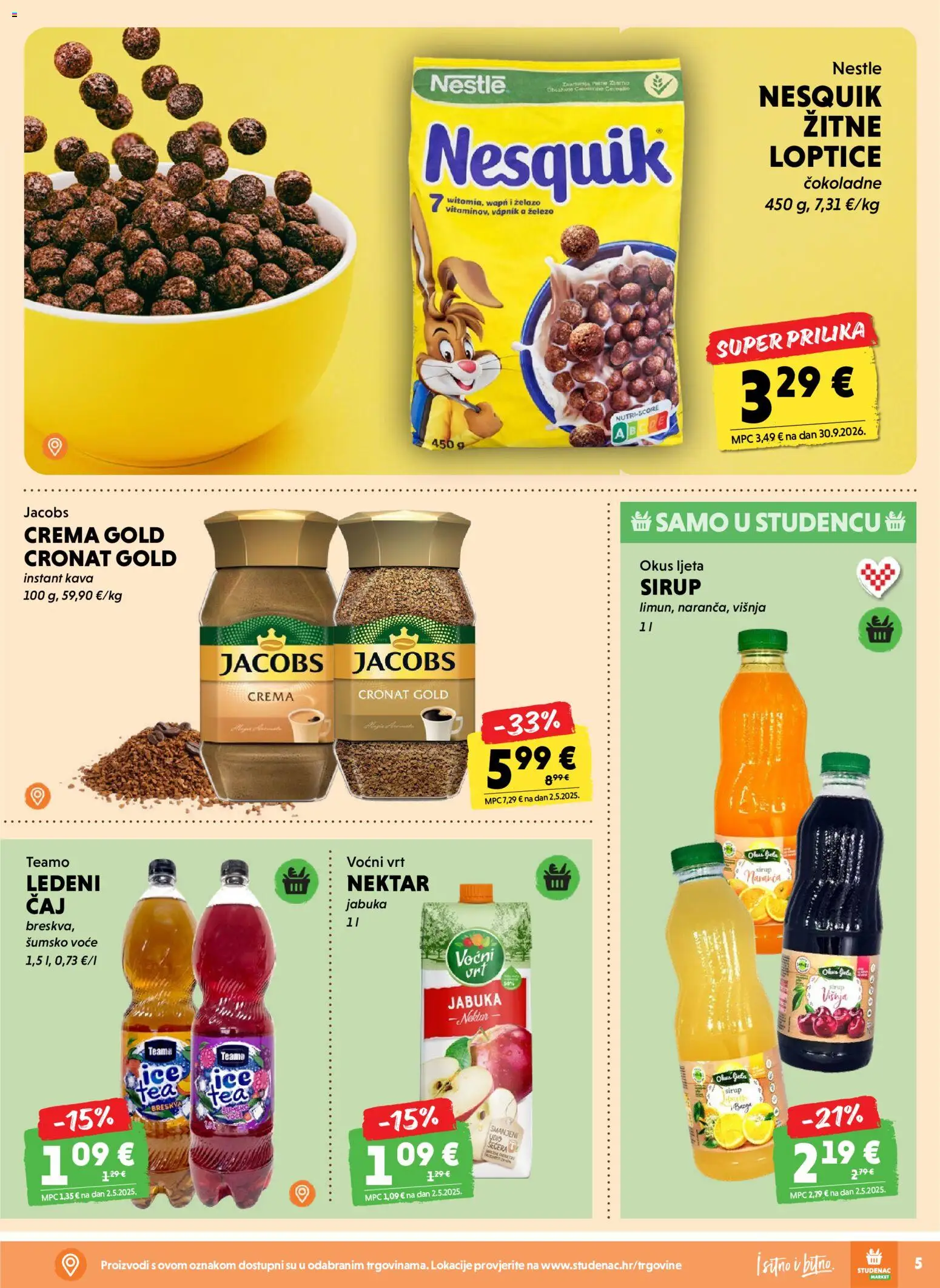 Studenac katalog | vrijedi od 28.10.2026 | Stranica: 5 | Proizvodi: Šumsko voće, Instant kava, Kava, Voće
