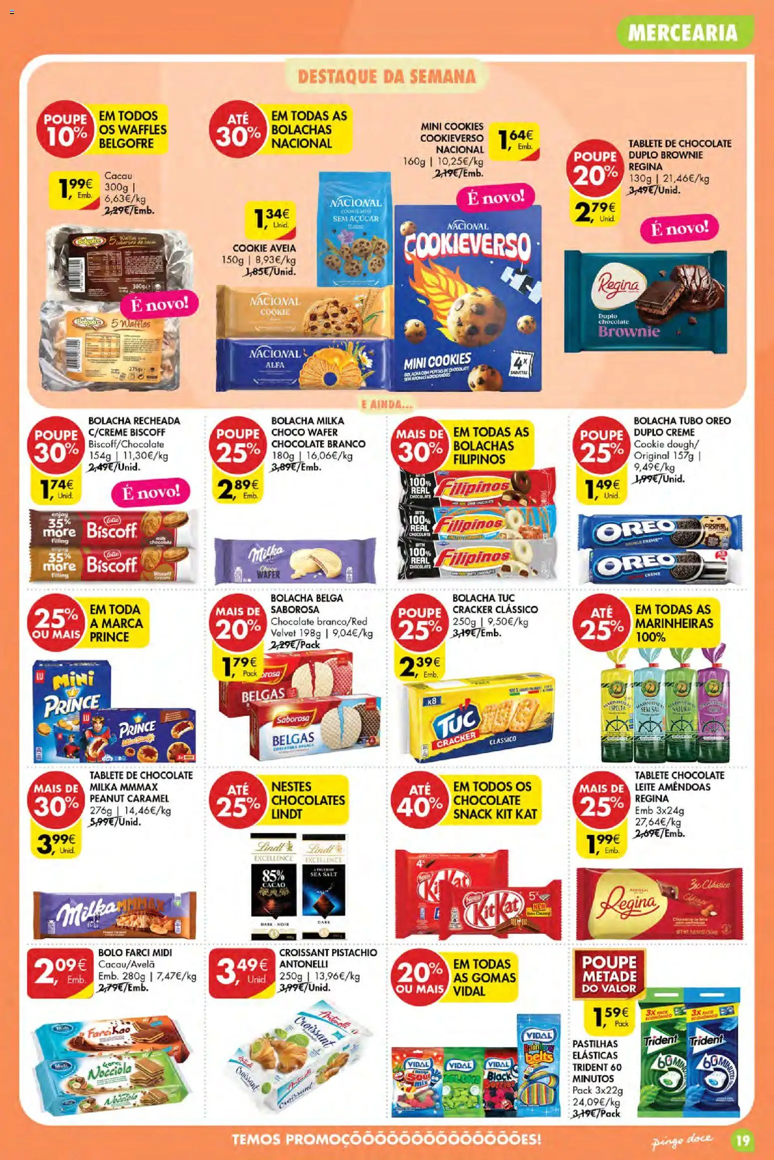 Pingo Doce Poupe Esta Semana Açores │ válido de 10/09/2026 | Página: 19 | Produtos: Aveia, Lindt, Bolo, Saquetas