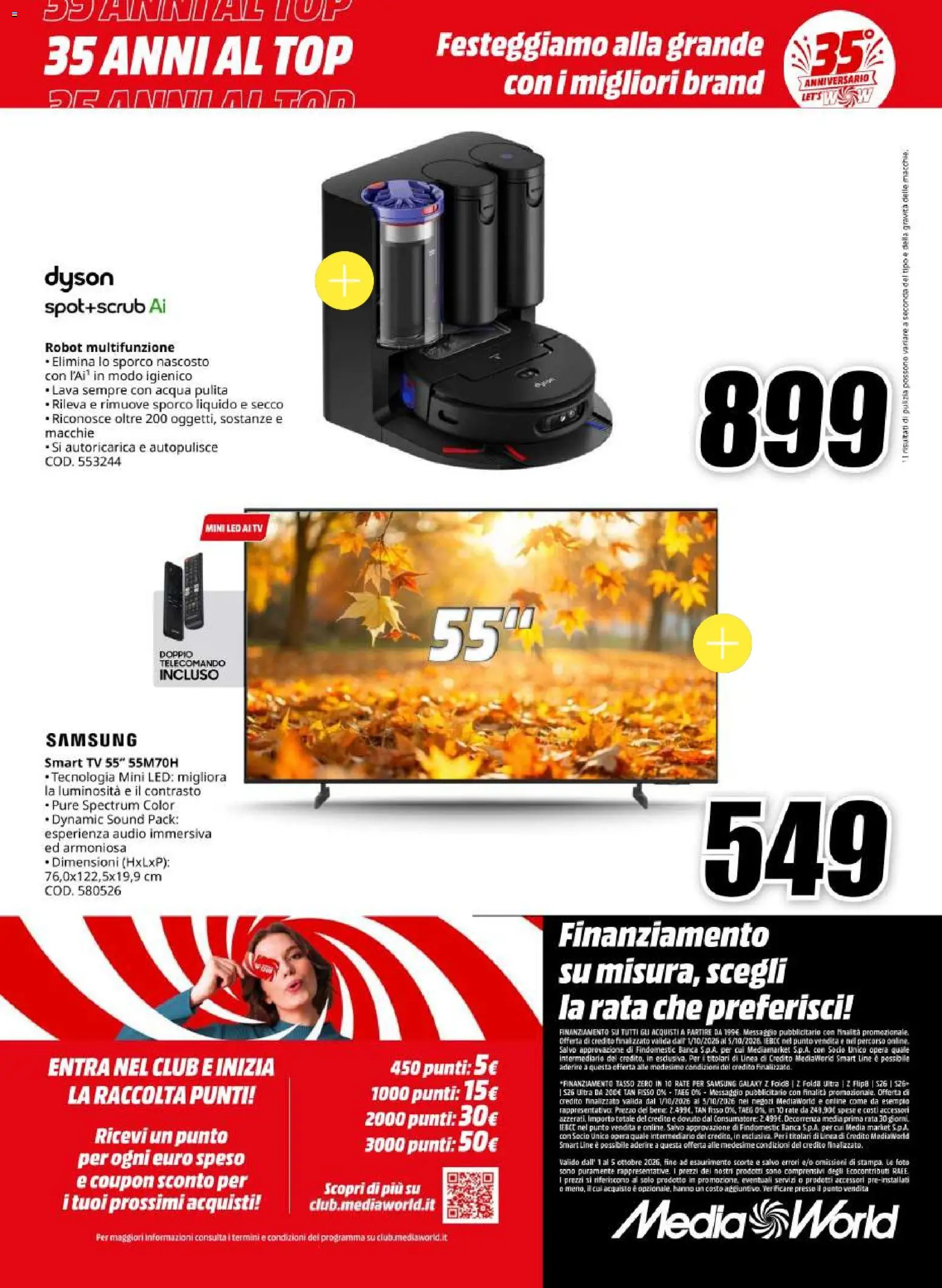 Volantino Media World del 01/10/2026 | Pagina: 20 | Prodotti: Samsung Galaxy, smart TV, Top, Samsung