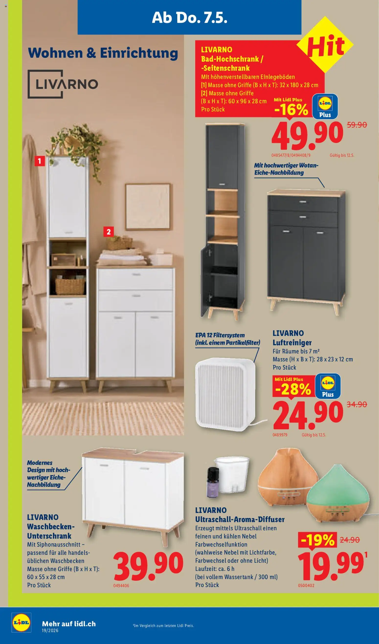 Lidl aktionen – gültig ab 07.05.2026 | Seite: 20 | Produkte: Waschbecken, Unterschrank, Luftreiniger
