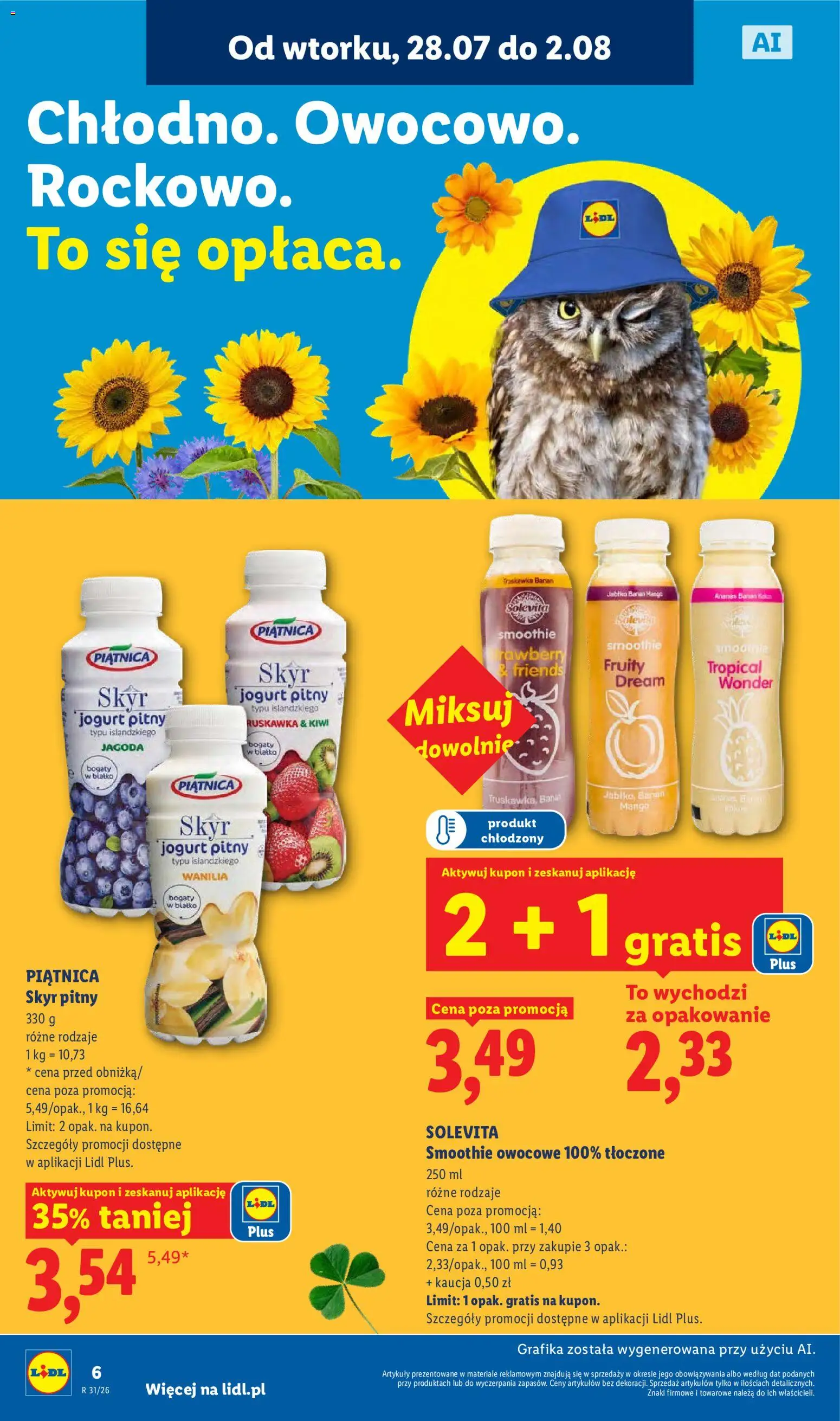 Lidl Polsko leták od 28.07.2026 | Strana: 6 | Produkty: Kiwi, Skyr, Smoothie, Solevita