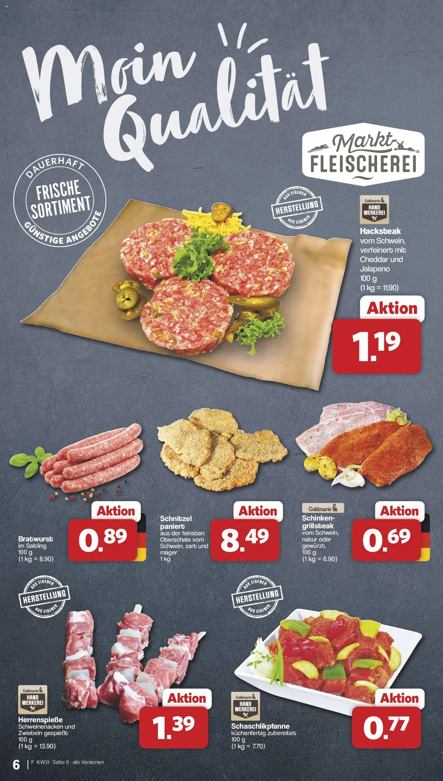 Famila Nordwest Prospekt – gültig ab 27.07.2026 | Seite: 6 | Produkte: Bratwurst, Schweinenacken, Schnitzel, Schinken