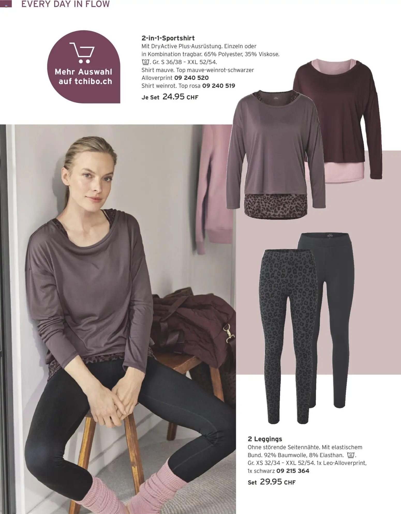 Tchibo aktionen – gültig ab 01.09.2026 | Seite: 66 | Produkte: Leggings, Shirt, Top