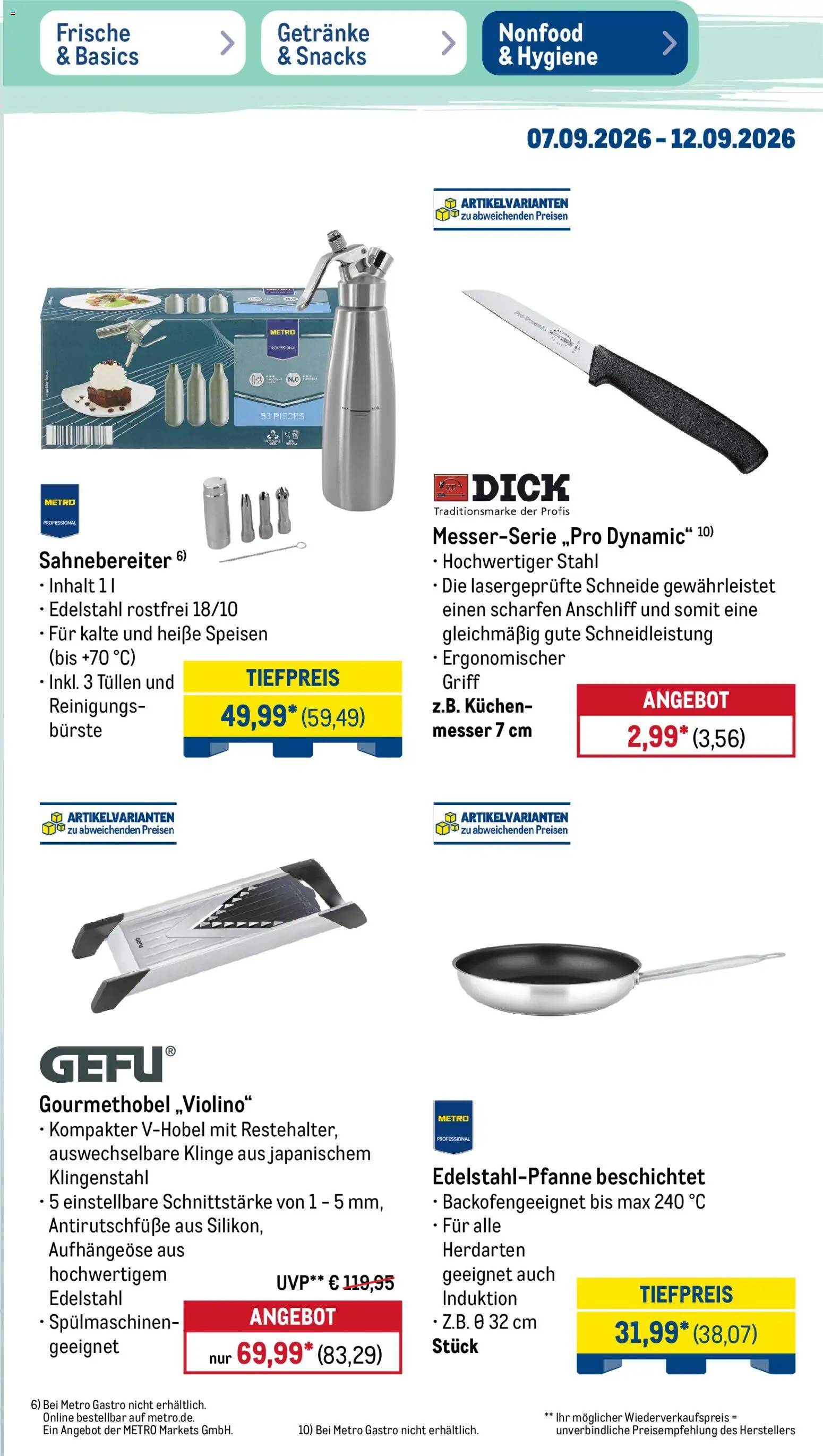 Metro Prospekt – gültig ab 07.09.2026 | Seite: 43 | Produkte: Bürste, Kuchen