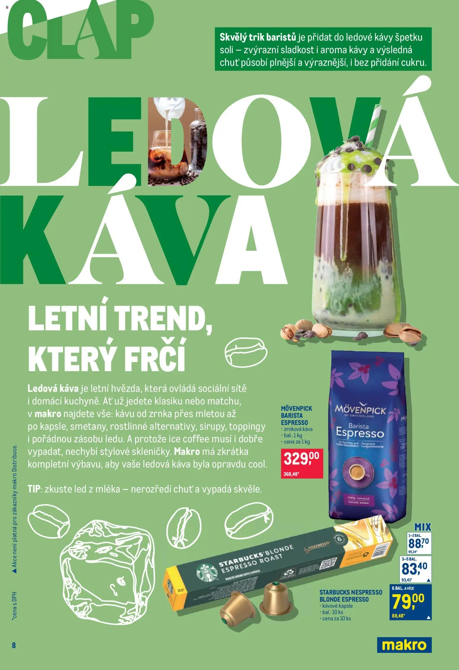 Makro leták - Pro milovníky jídla od 20.05.2026 | Strana: 8 | Produkty: Ledová káva, Starbucks, Ice coffee, LED