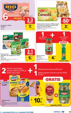Set tonijn in olijfolie Rio Mare, Rio Mare tonijn in olijfolie, 6 x 65 g - Voorbeeld van een folder van Carrefour, geldig van 15/07/2026 | Pagina: 13 | Producten: Olijfolie, Pasta, Koekjes, Gyors rizs
