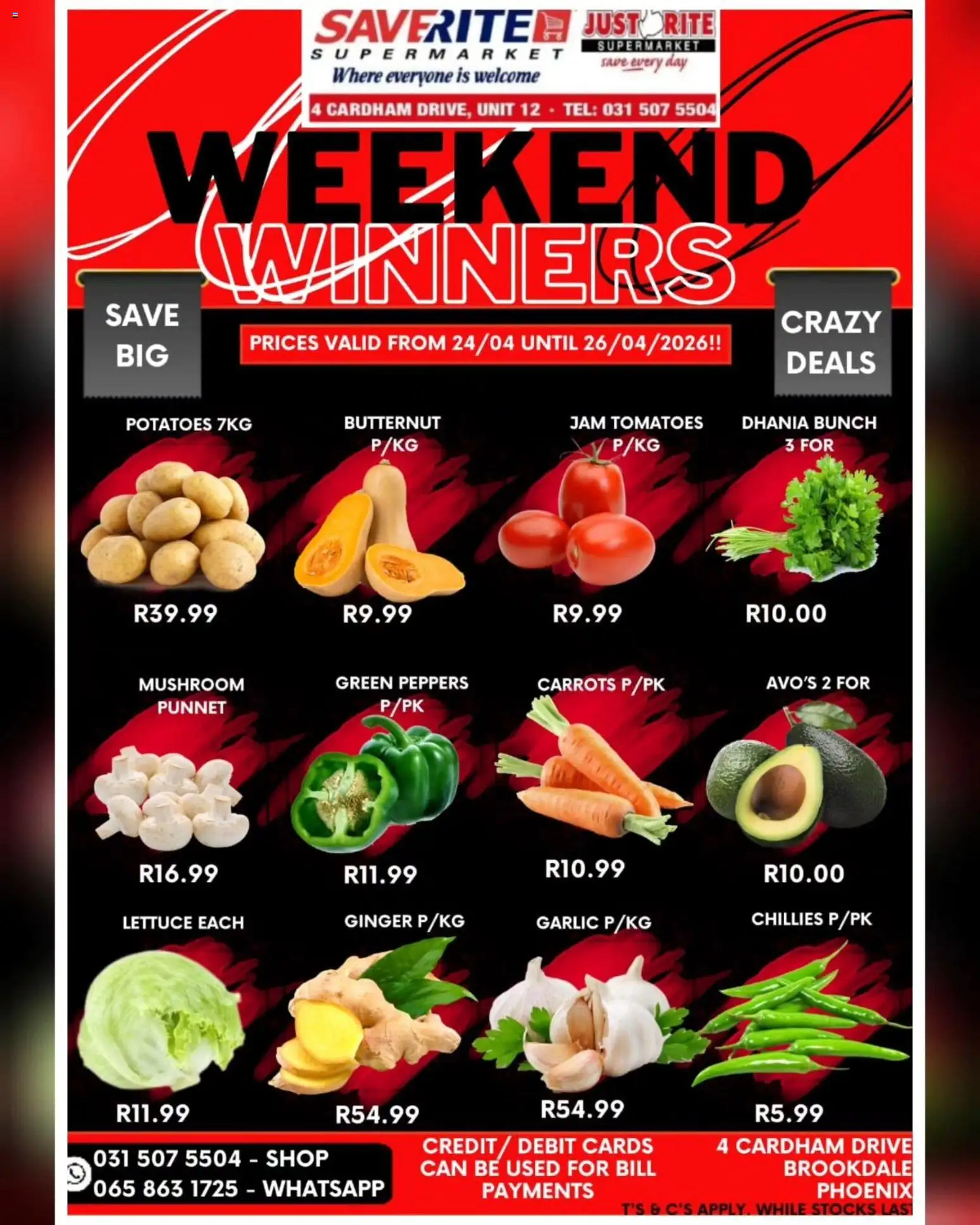 Saverite Weekend Winners (24/04/2026 - 26/04/2026) Online